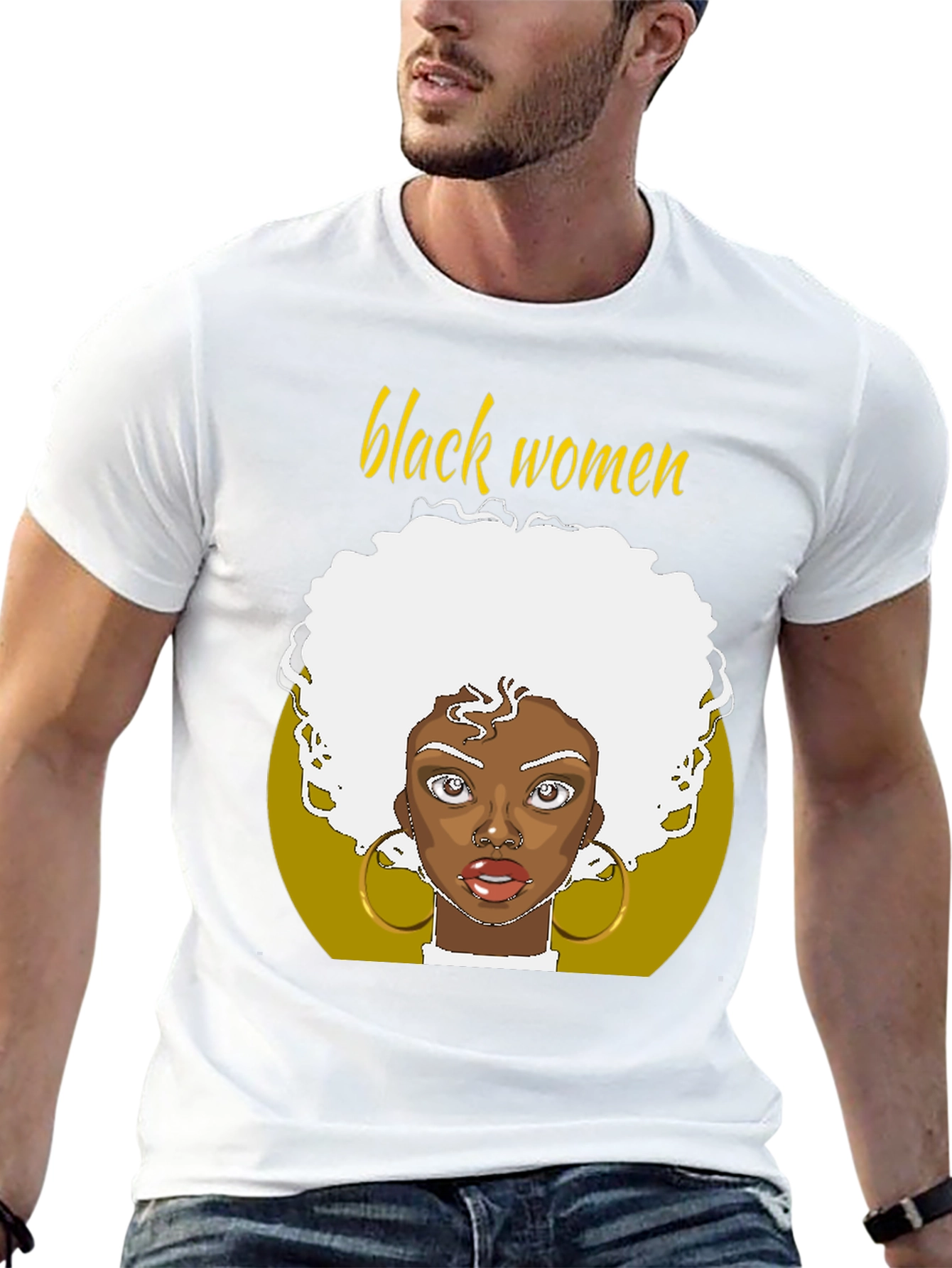 Black Women Graphic Tee - Afro Art T-Shirt