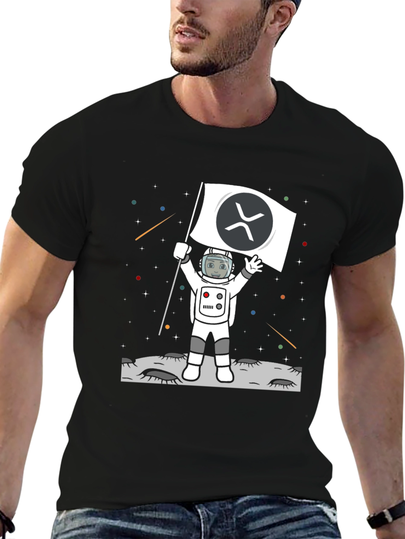 Ripple XRP Crypto Astronaut T-Shirt - To the Moon!