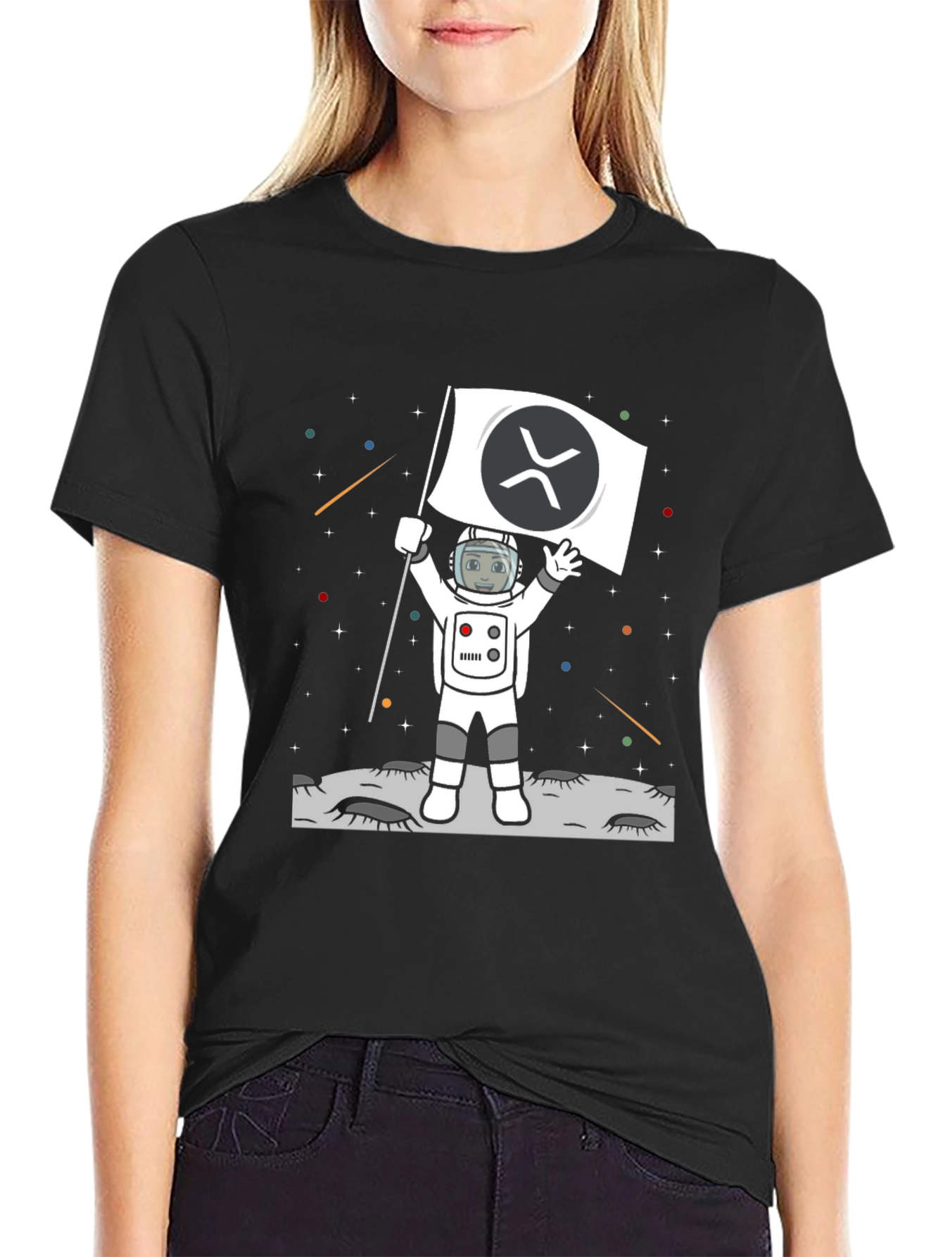 Ripple XRP Crypto Astronaut T-Shirt - To the Moon!