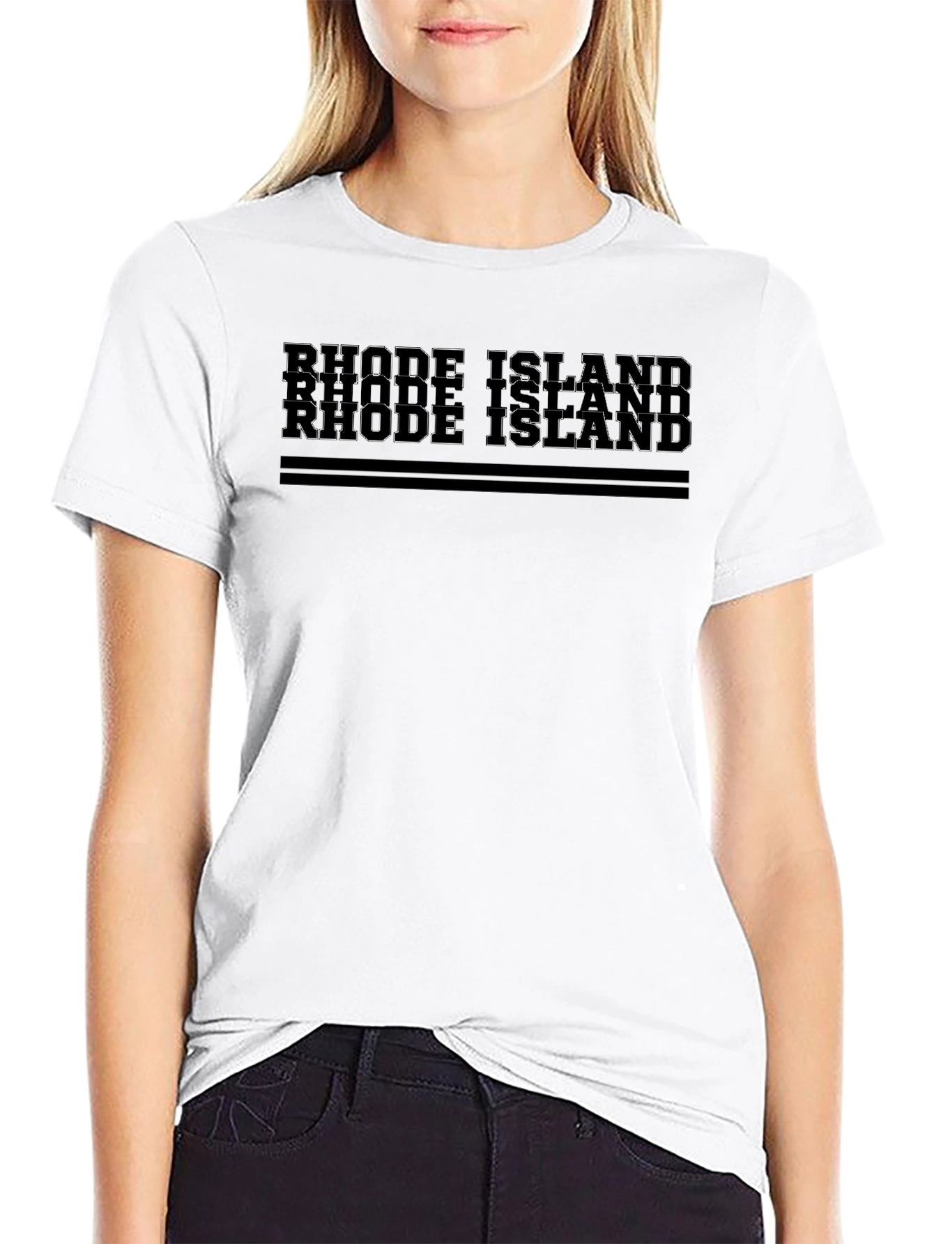 Rhode Island Graphic Print Tee - Mens Black