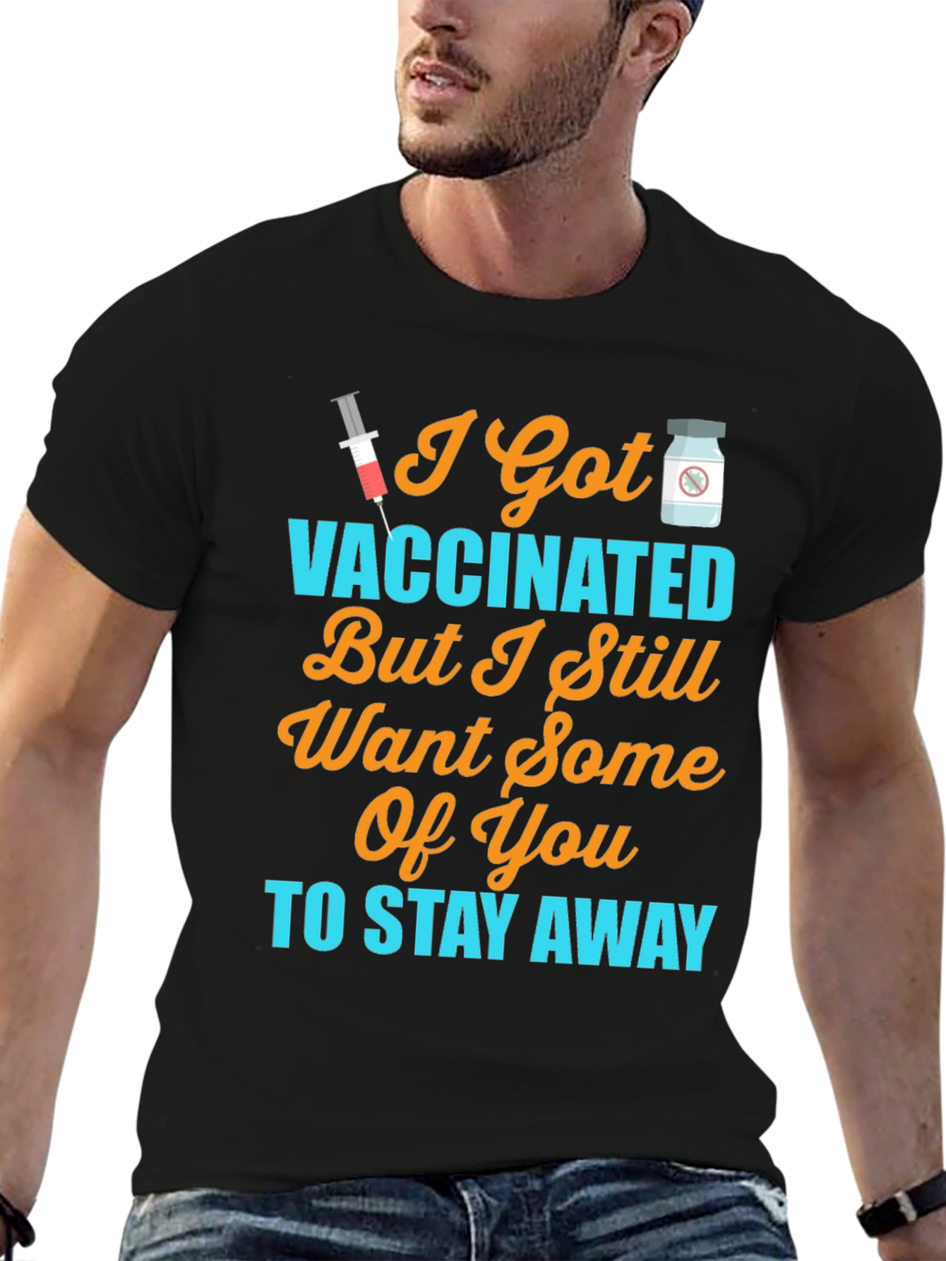 Vaccinated Stay Away Novelty T-Shirt