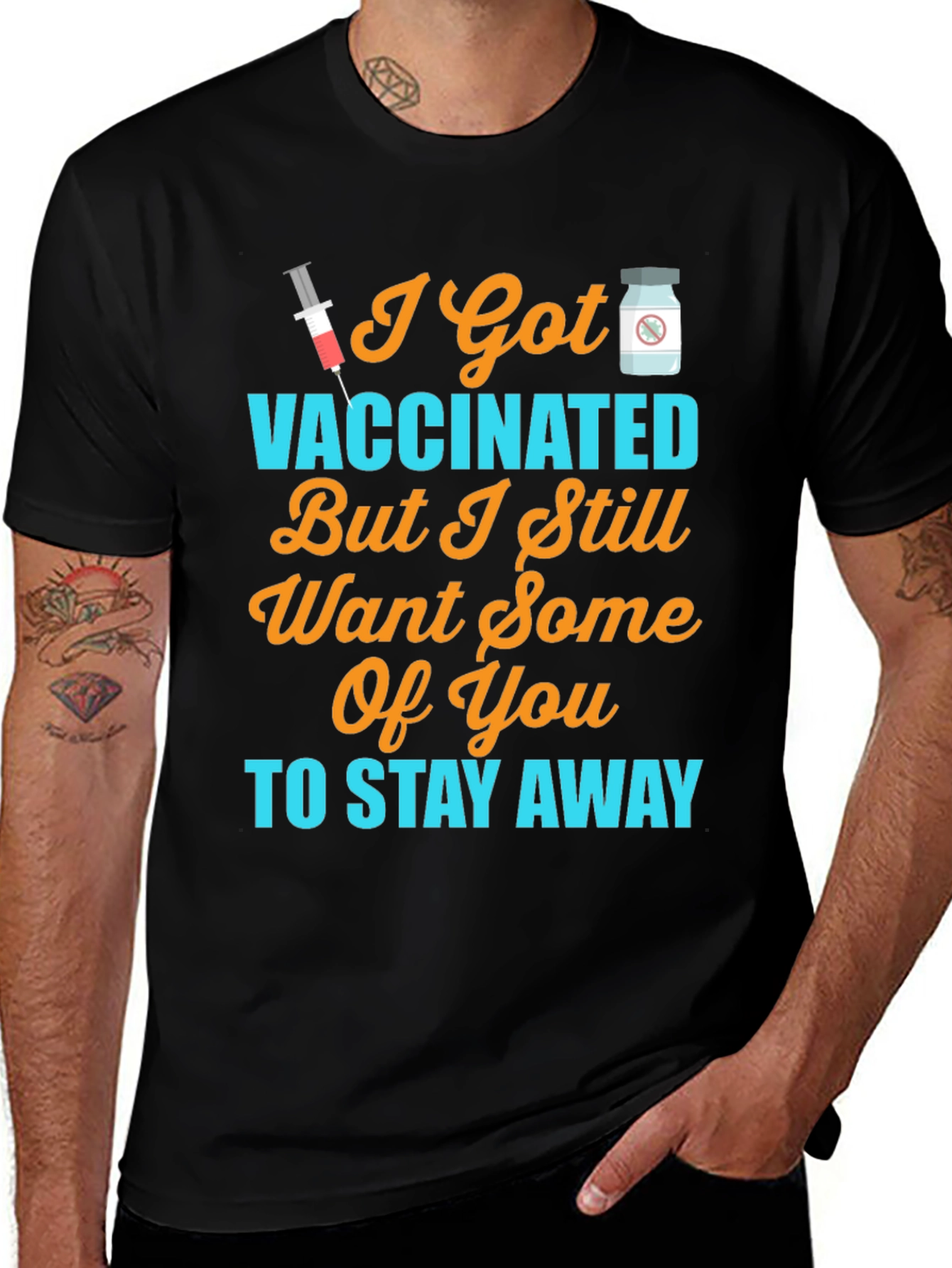 Vaccinated Stay Away Novelty T-Shirt