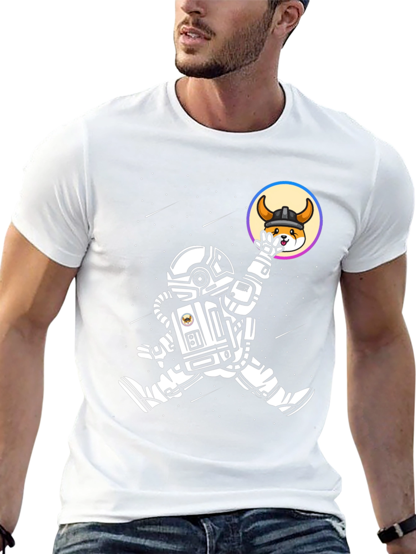Astronaut Doge Viking Helmet T-Shirt