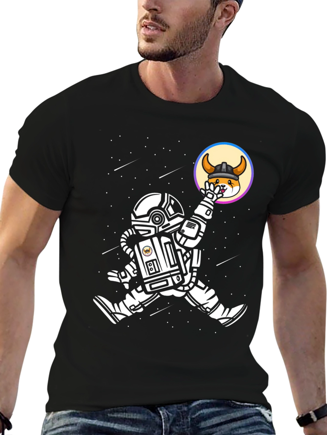 Astronaut Doge Viking Helmet T-Shirt