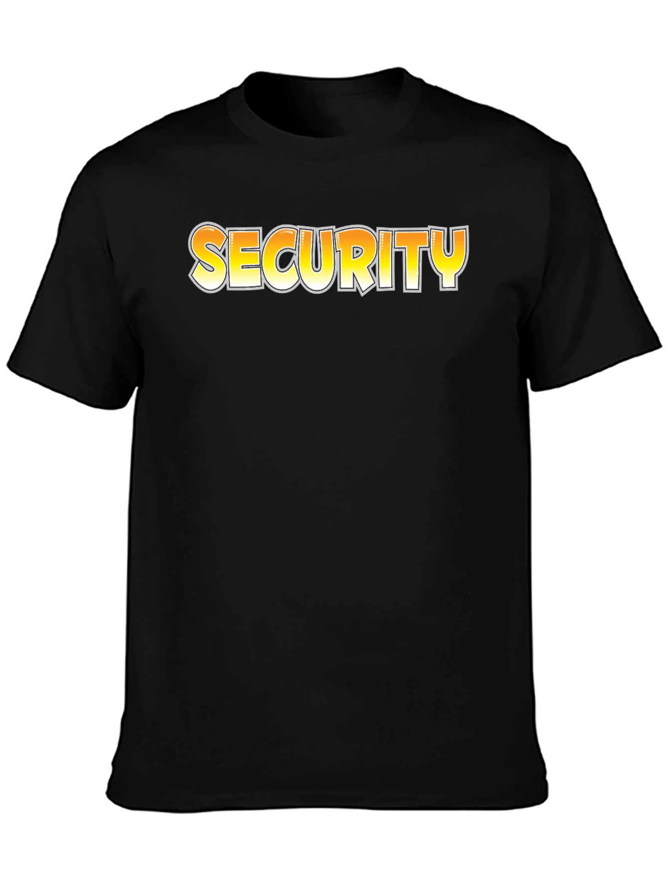 Security Graphic Tee - Black Cotton T-Shirt