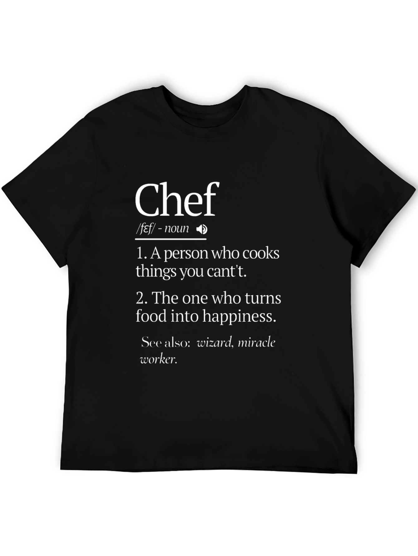 Chef Definition Graphic T-Shirt - Cooking Humor