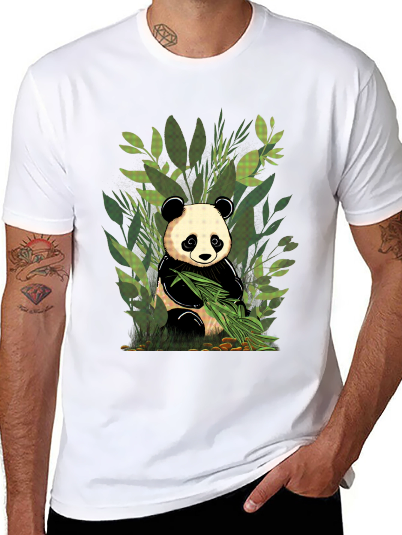 Panda Graphic Tee - Black Cotton T-Shirt