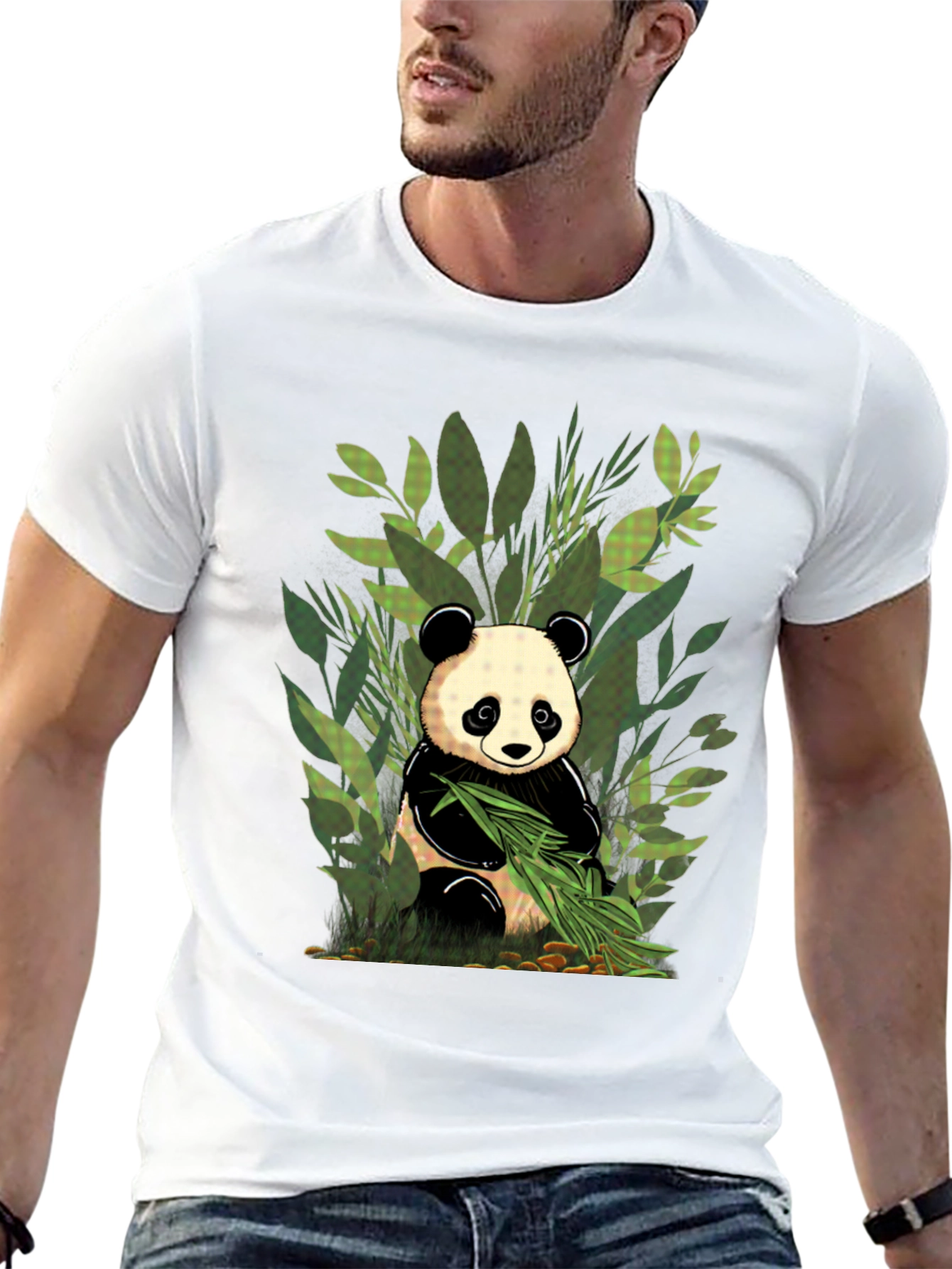 Panda Graphic Tee - Black Cotton T-Shirt