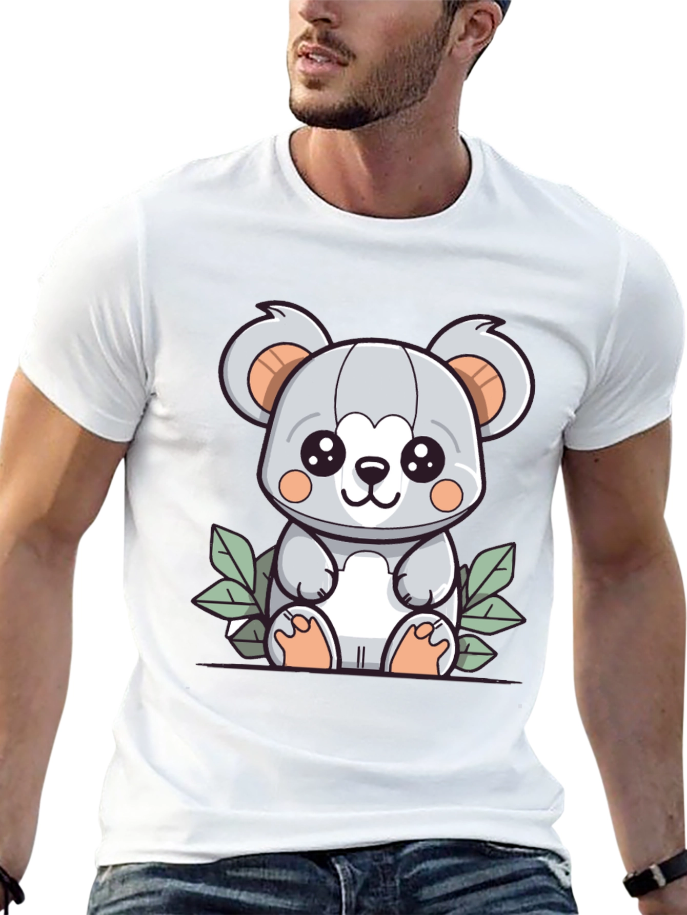Cute Koala Graphic T-Shirt - Black Cotton Tee