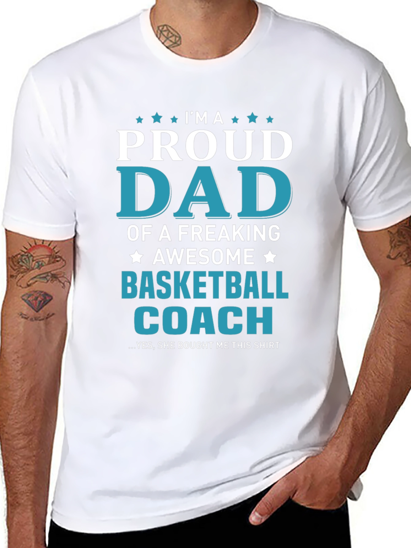 Proud Dad Basketball Coach Graphic Tee