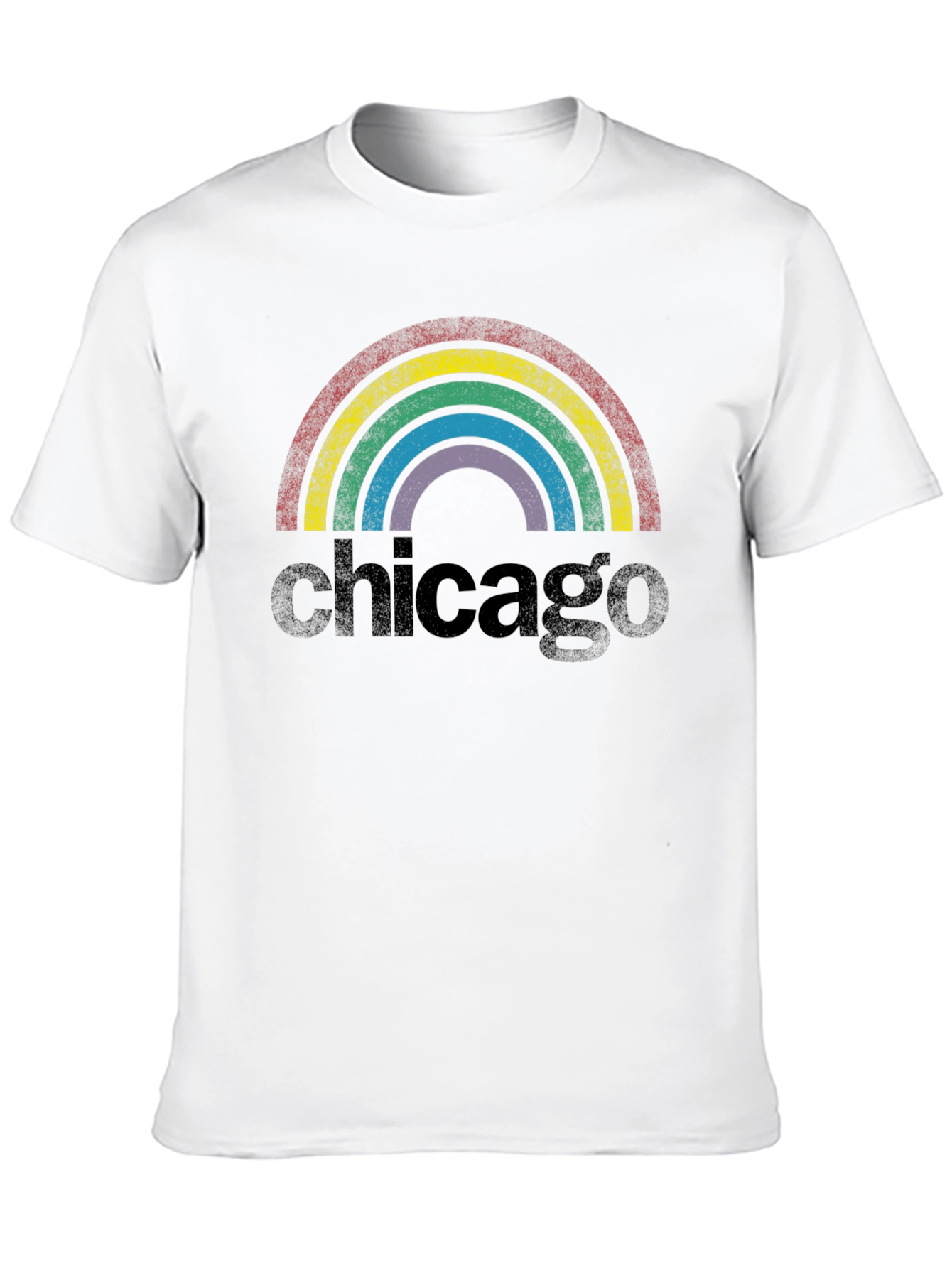 Chicago Rainbow Retro Graphic T-Shirt
