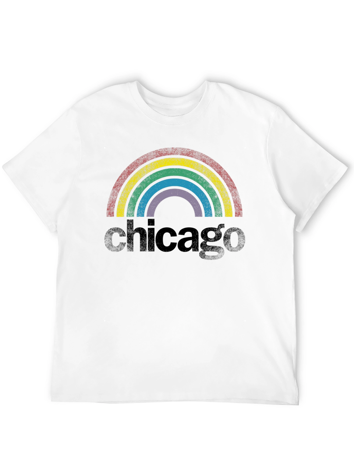 Chicago Rainbow Retro Graphic T-Shirt