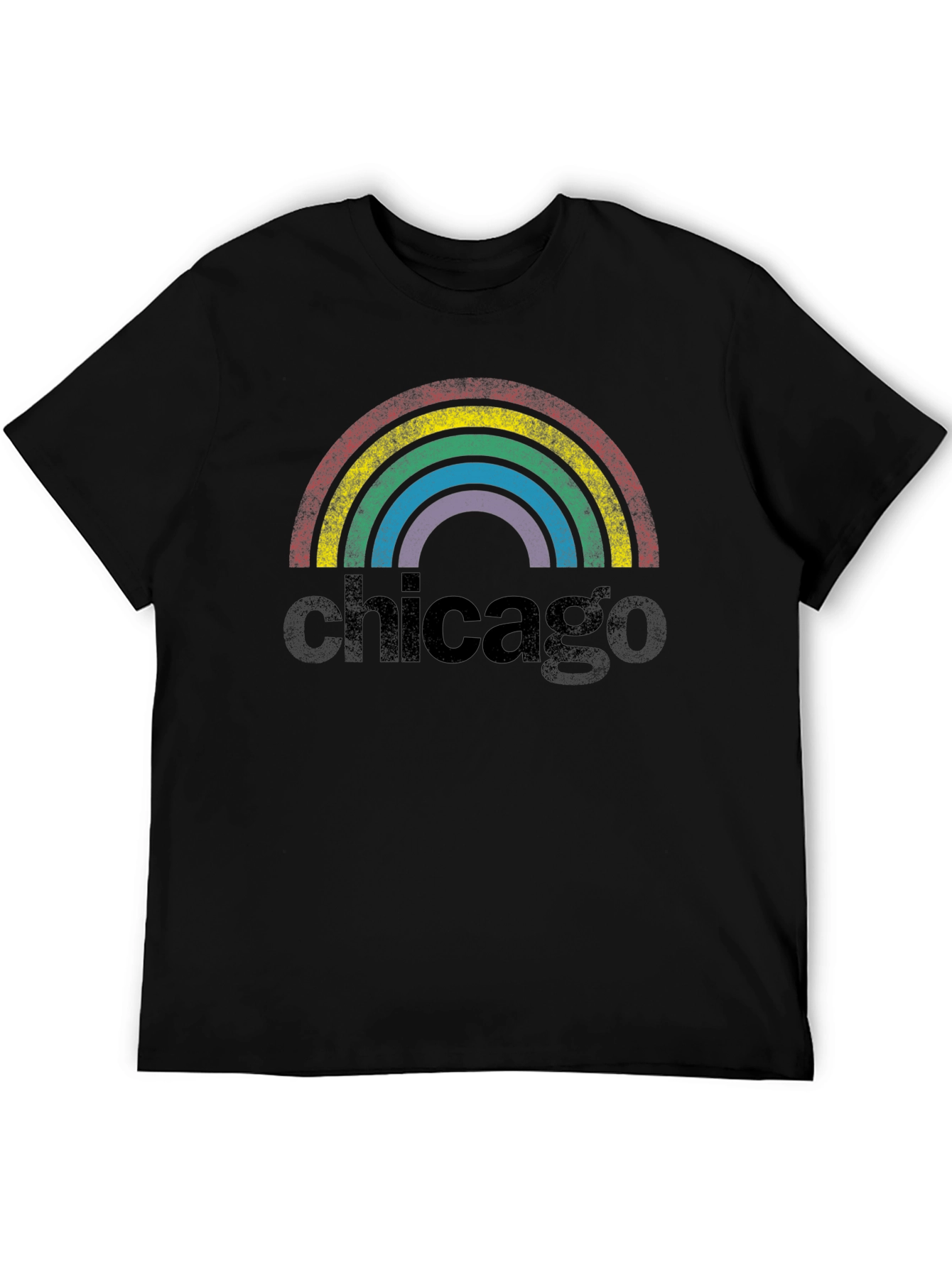 Chicago Rainbow Retro Graphic T-Shirt