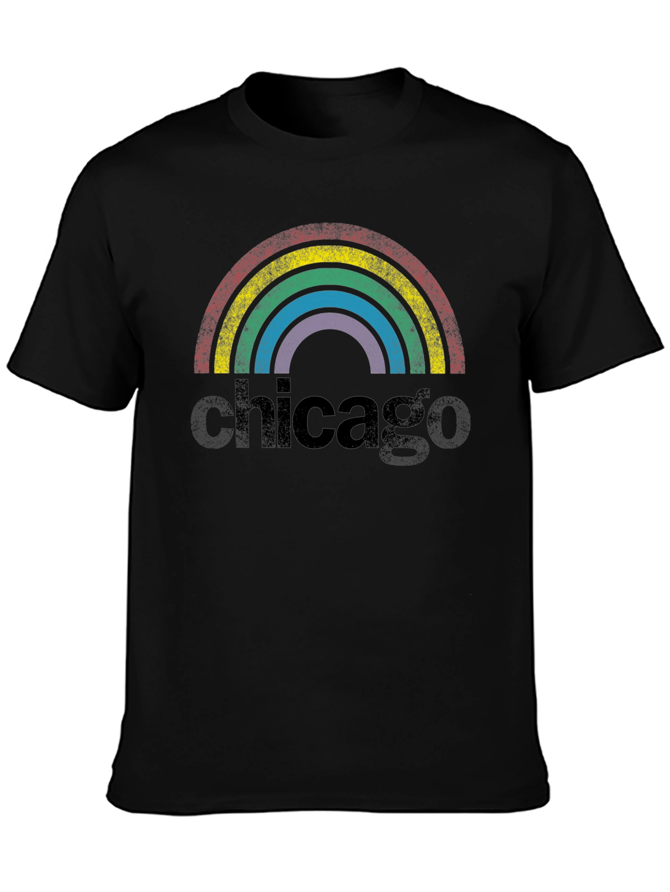 Chicago Rainbow Retro Graphic T-Shirt