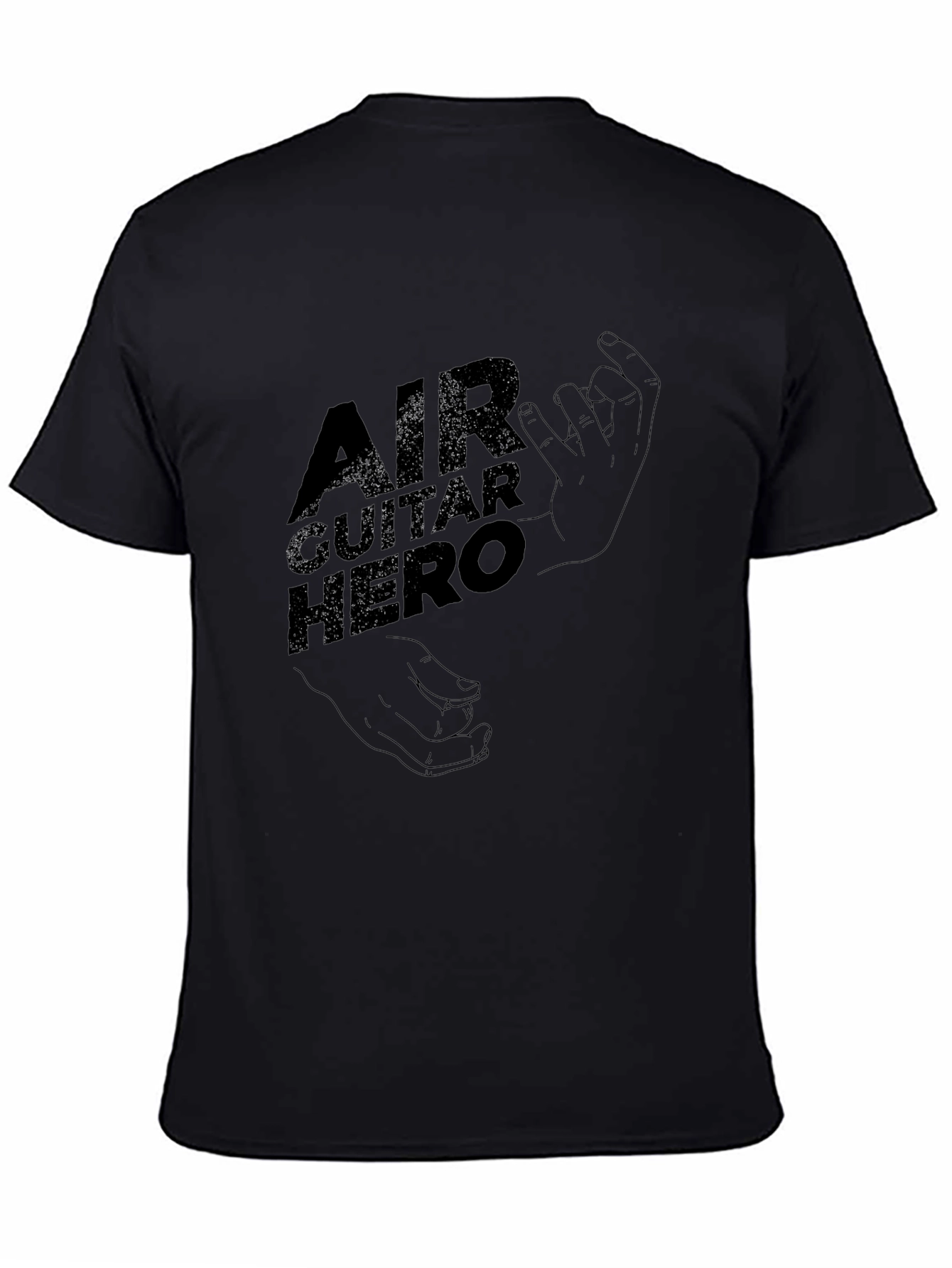 Air Guitar Hero Black Tee - Music Fan