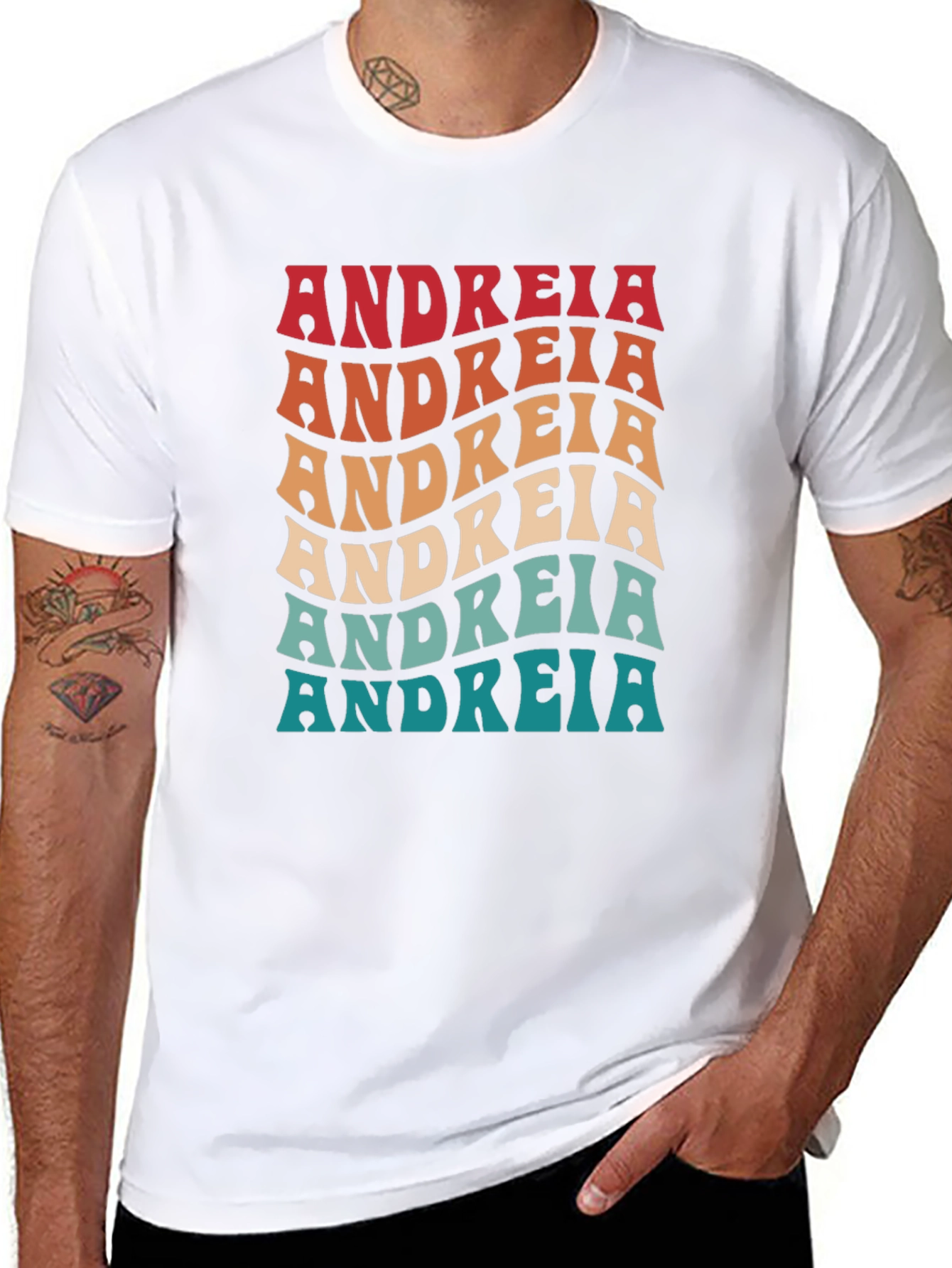 Andreia Retro Wavy Text T-Shirt