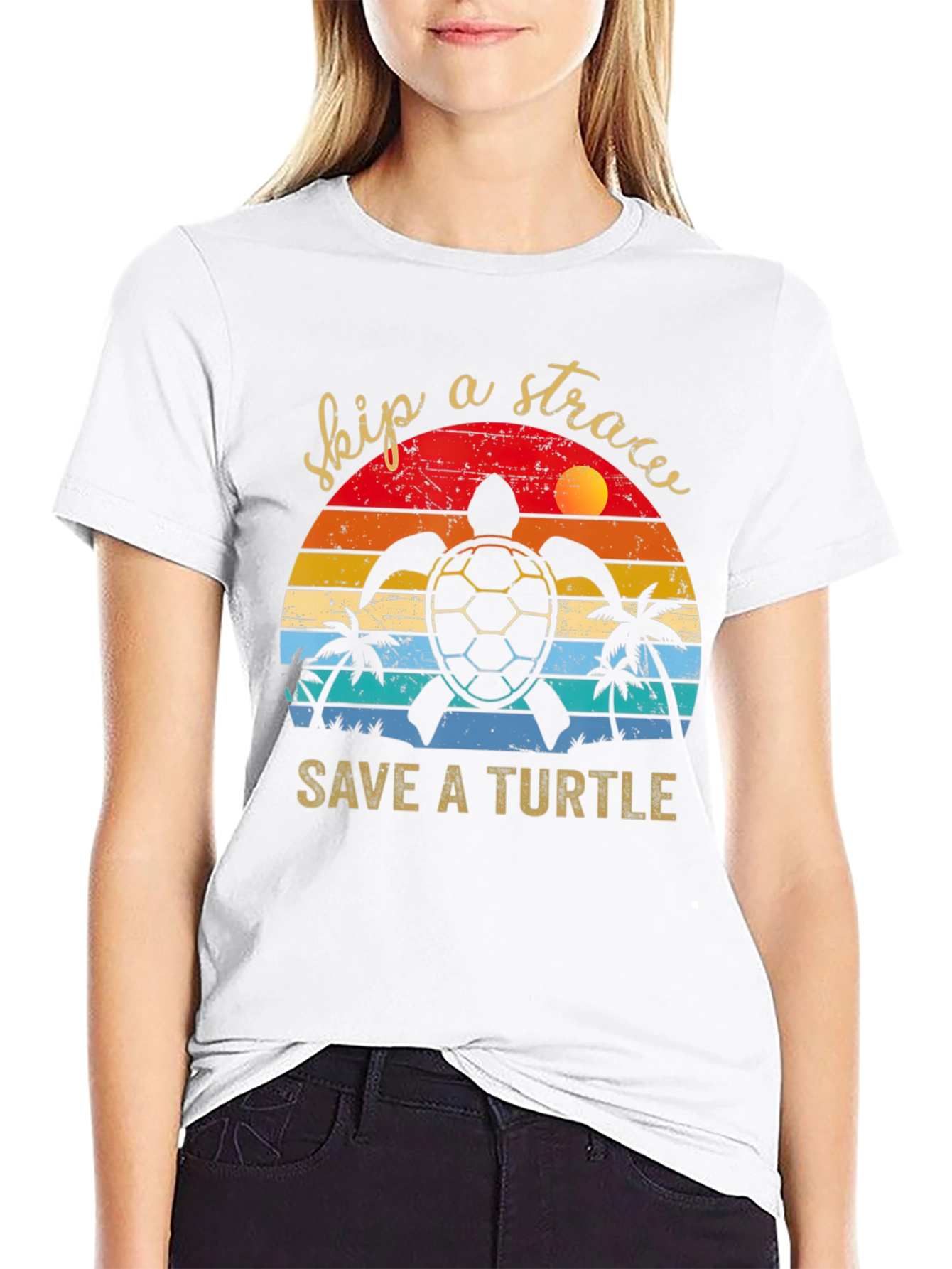 Skip A Straw Save A Turtle T-Shirt