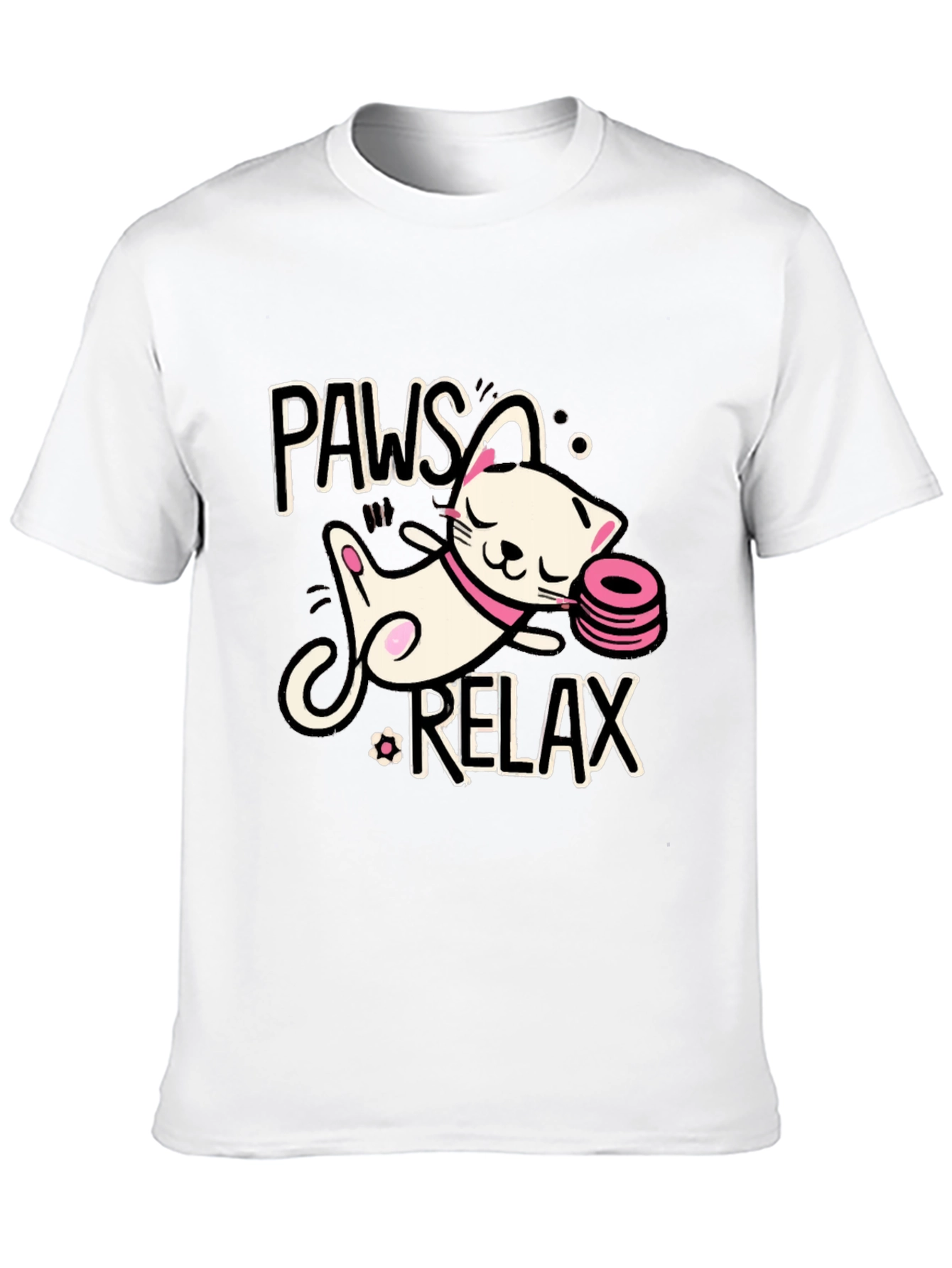 Paws and Relax Cat Graphic T-Shirt