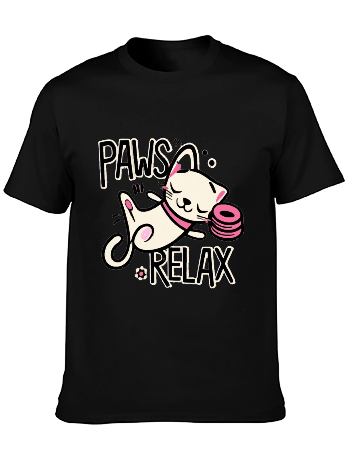 Paws and Relax Cat Graphic T-Shirt