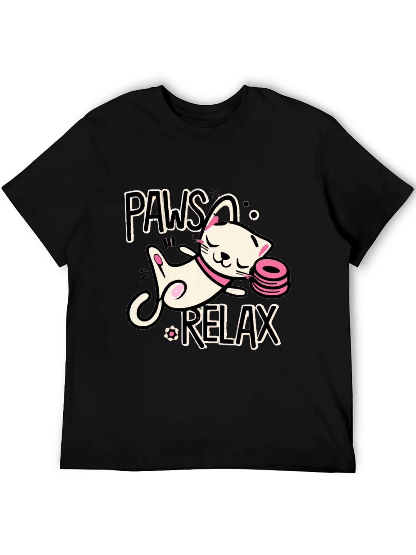 Paws and Relax Cat Graphic T-Shirt
