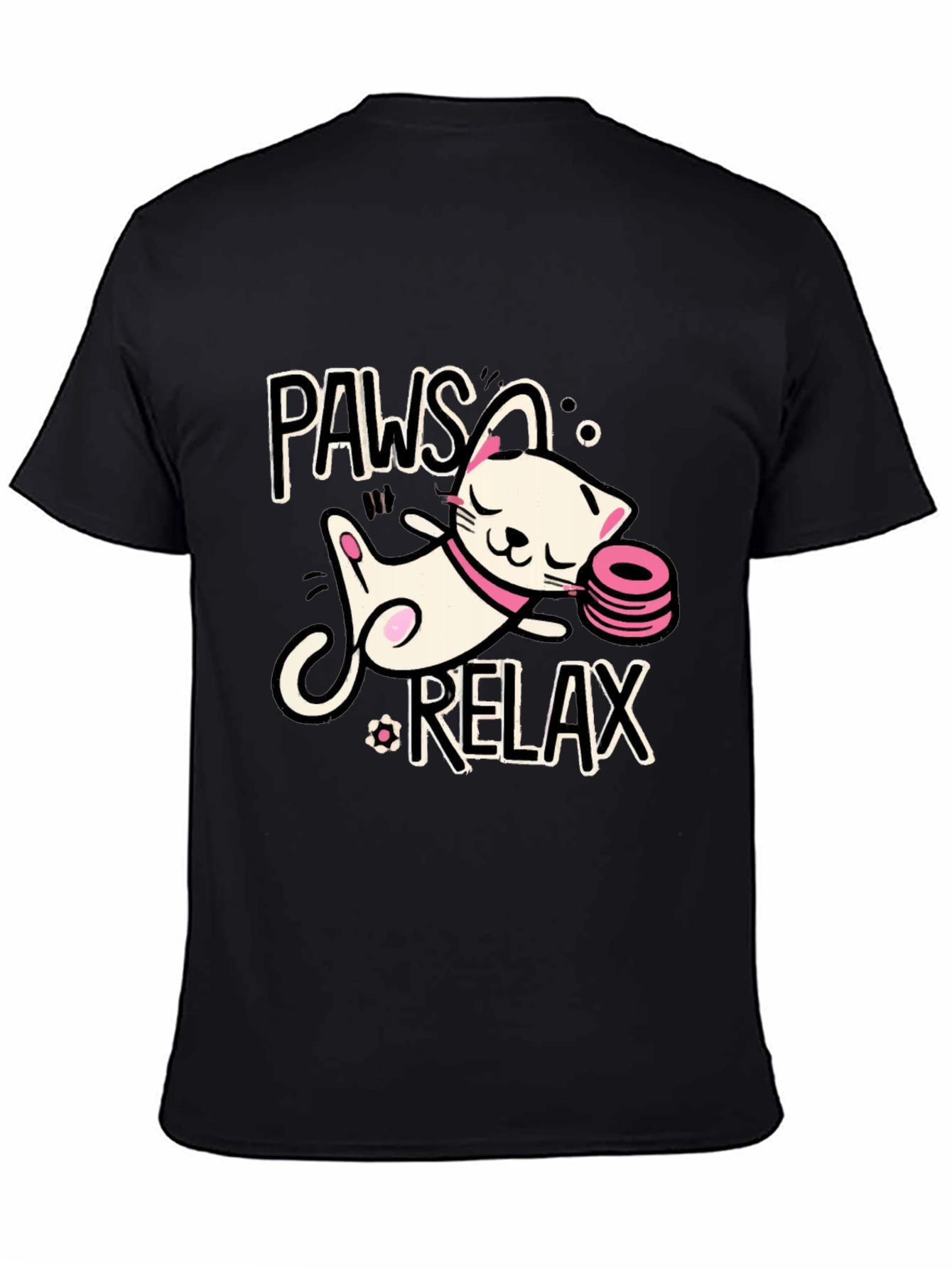 Paws and Relax Cat Graphic T-Shirt