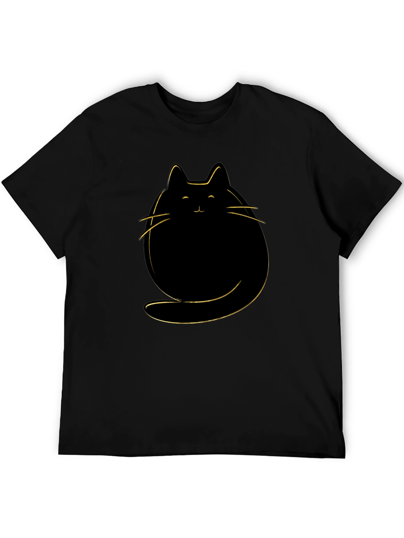 Cute Cat Graphic T-Shirt - Mens Black Tee