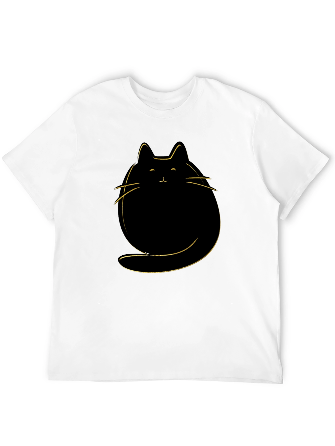 Cute Cat Graphic T-Shirt - Mens Black Tee