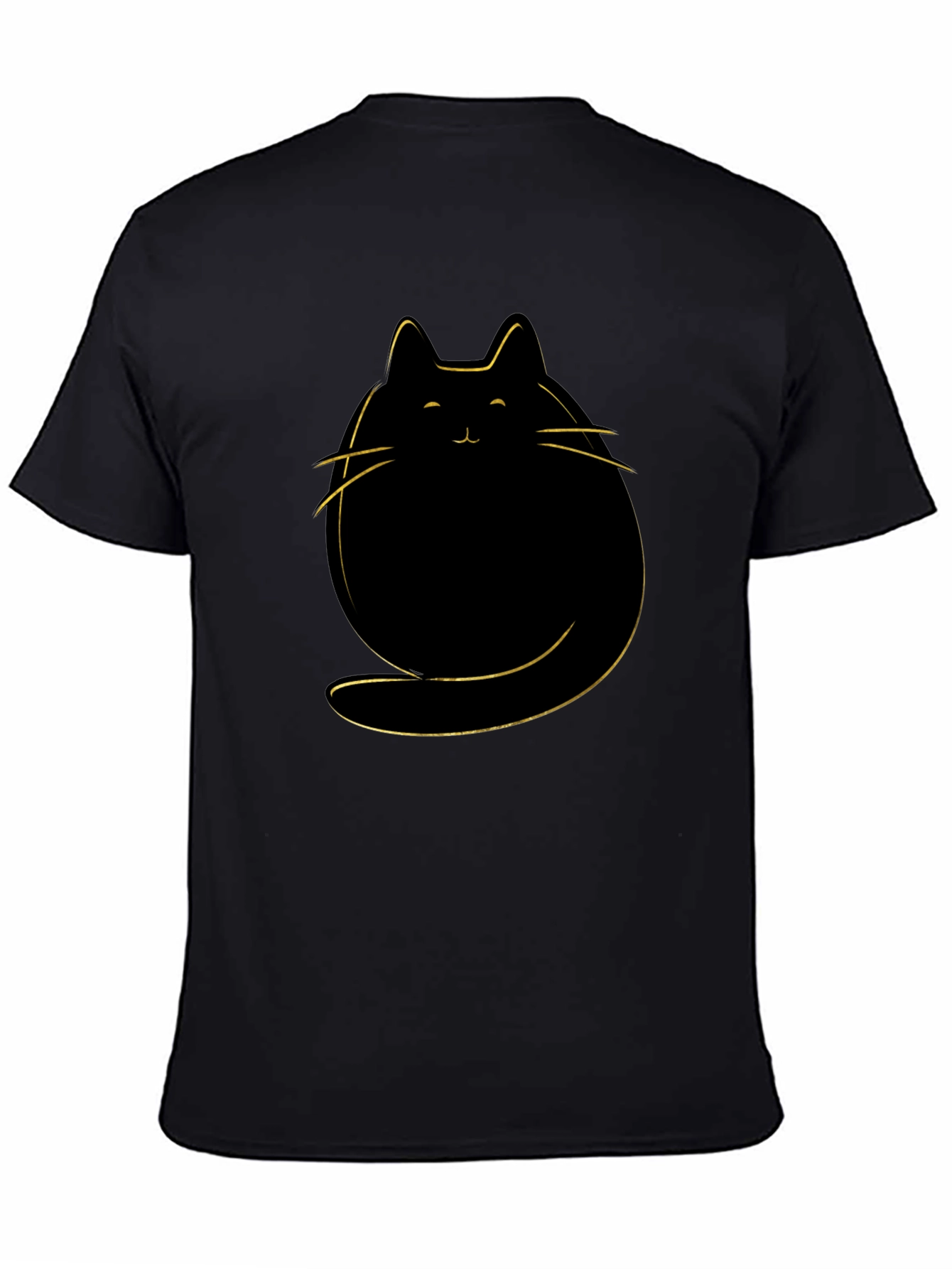 Cute Cat Graphic T-Shirt - Mens Black Tee