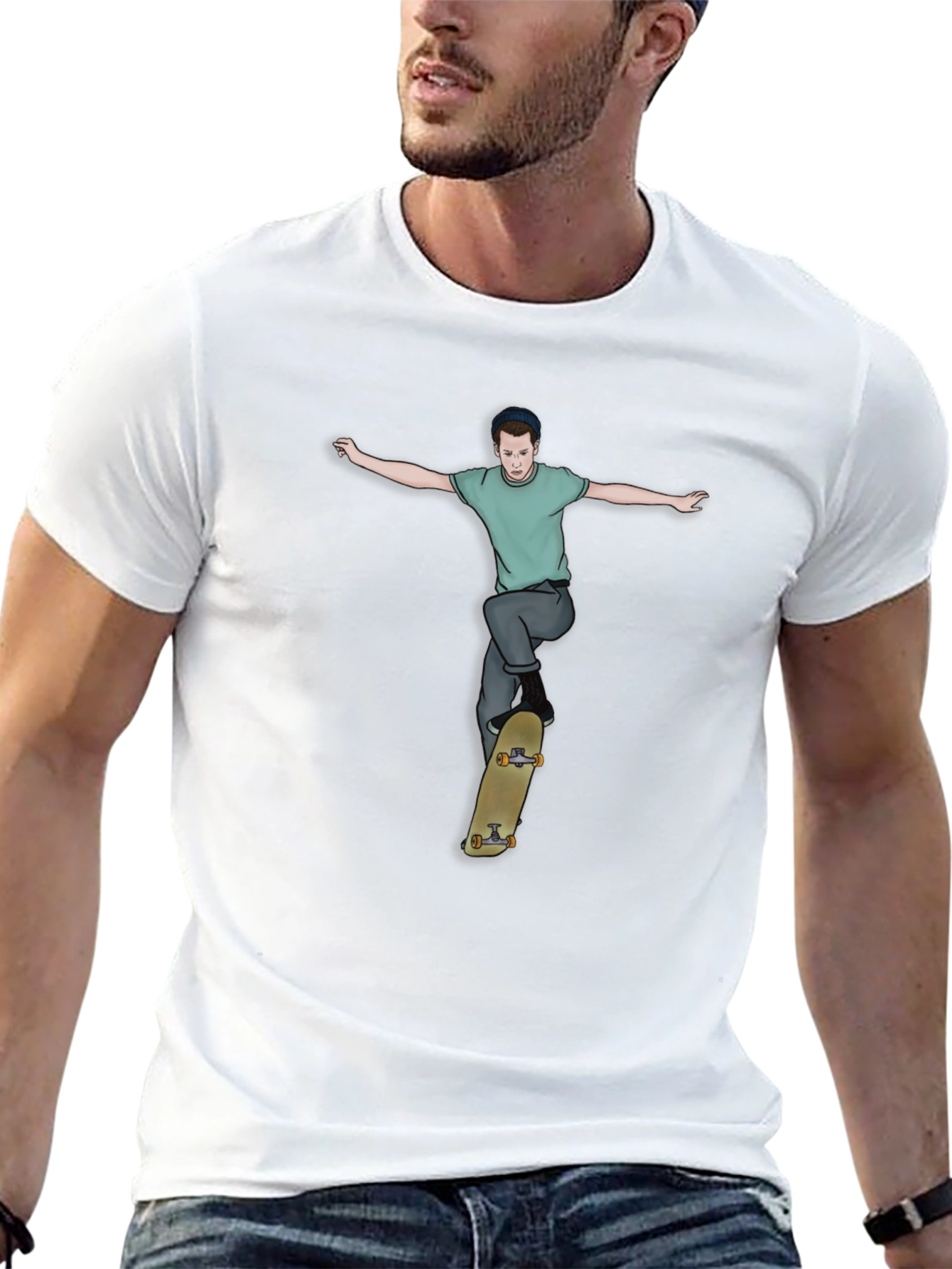 Skateboarder Graphic Tee - Cool Streetwear Style