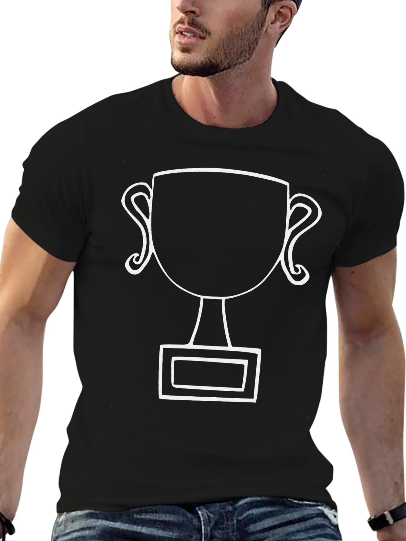 Trophy Graphic Tee - Black Cotton Blend