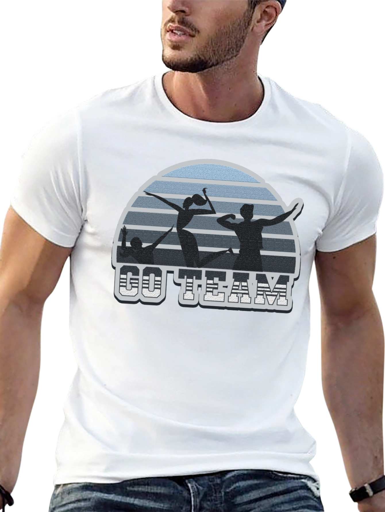 Volleyball T-Shirt Go Team Black Tee