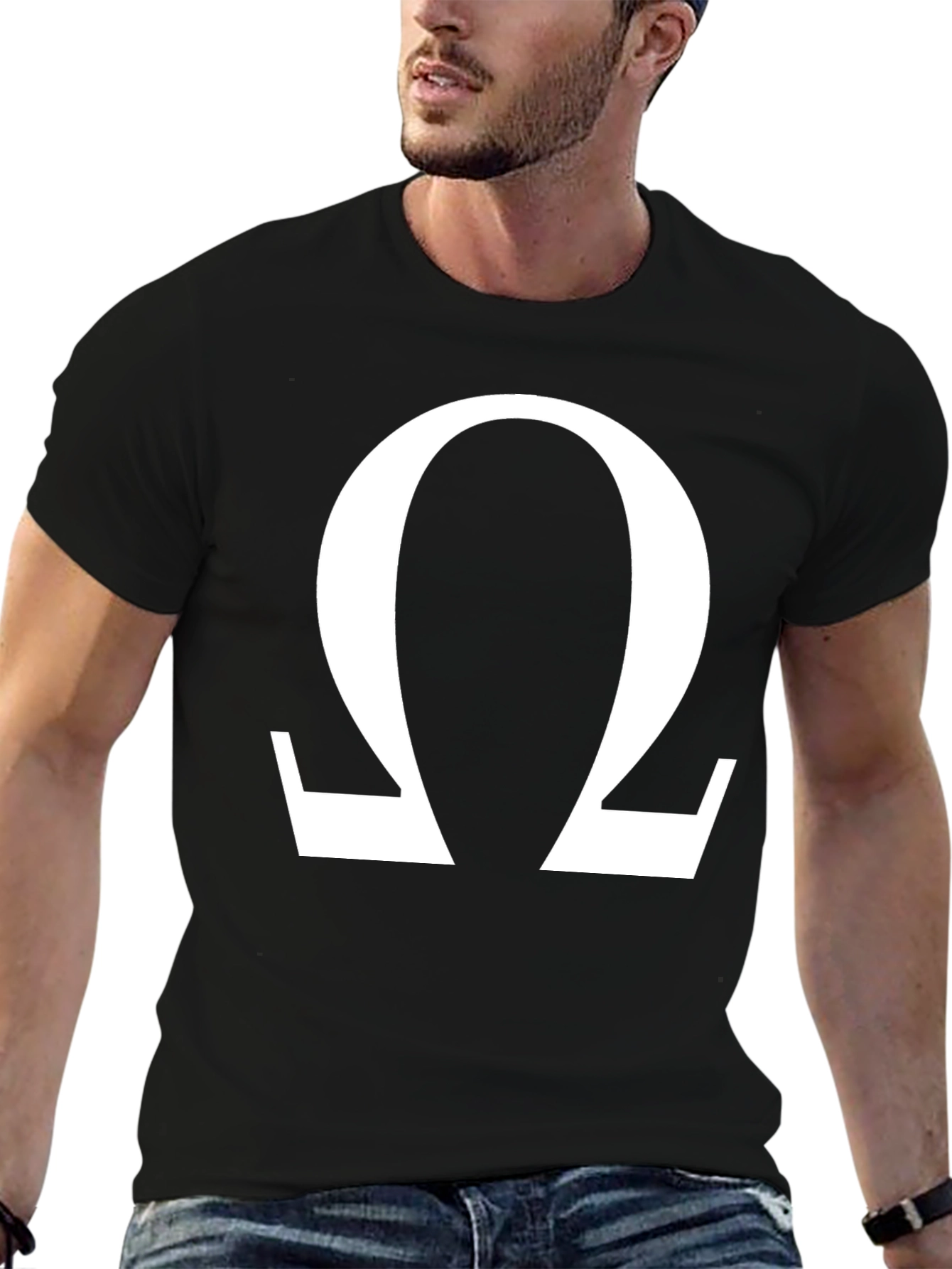 Omega Symbol Graphic Tee - Classic Black T-Shirt