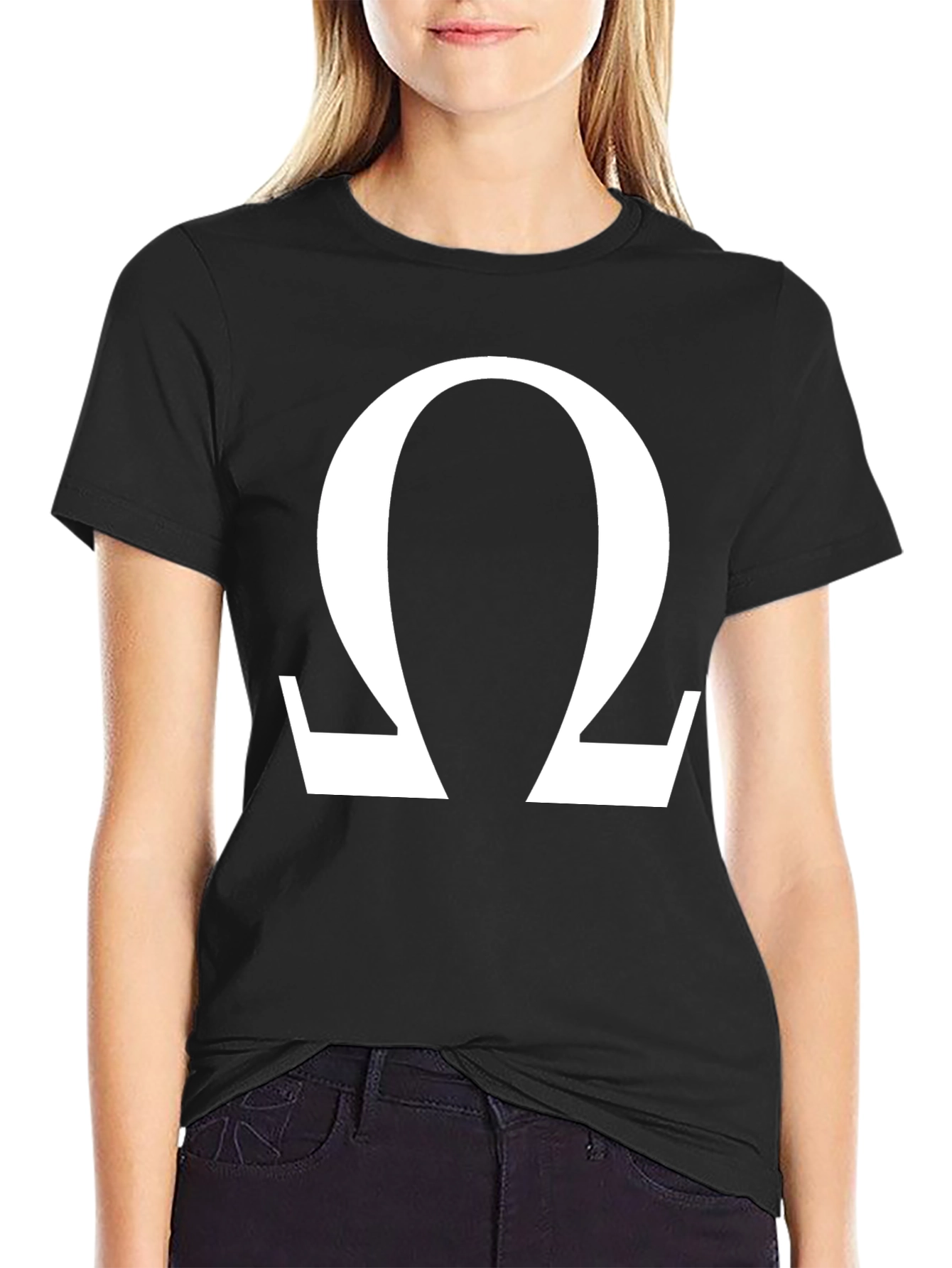 Omega Symbol Graphic Tee - Classic Black T-Shirt