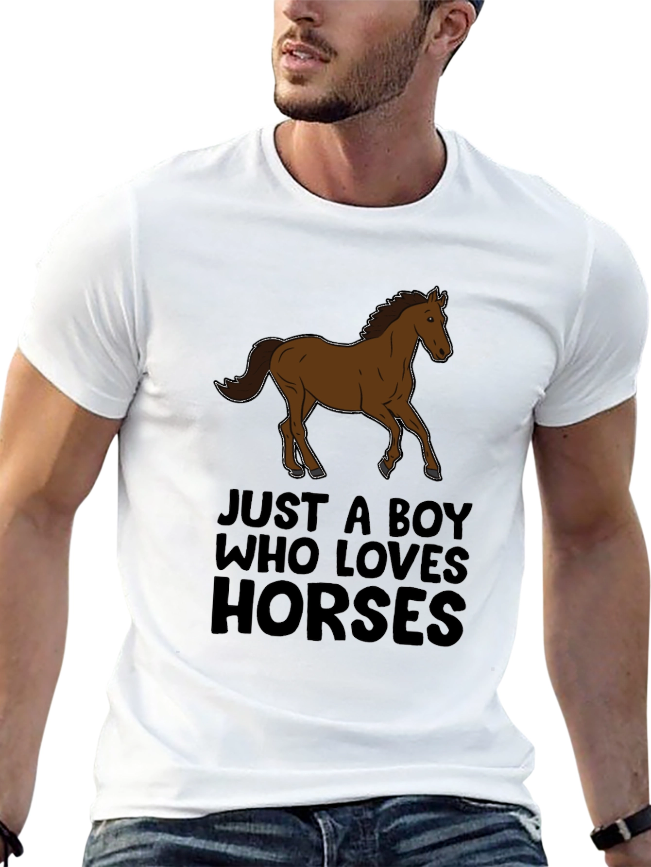 Boy Who Loves Horses Graphic Tee