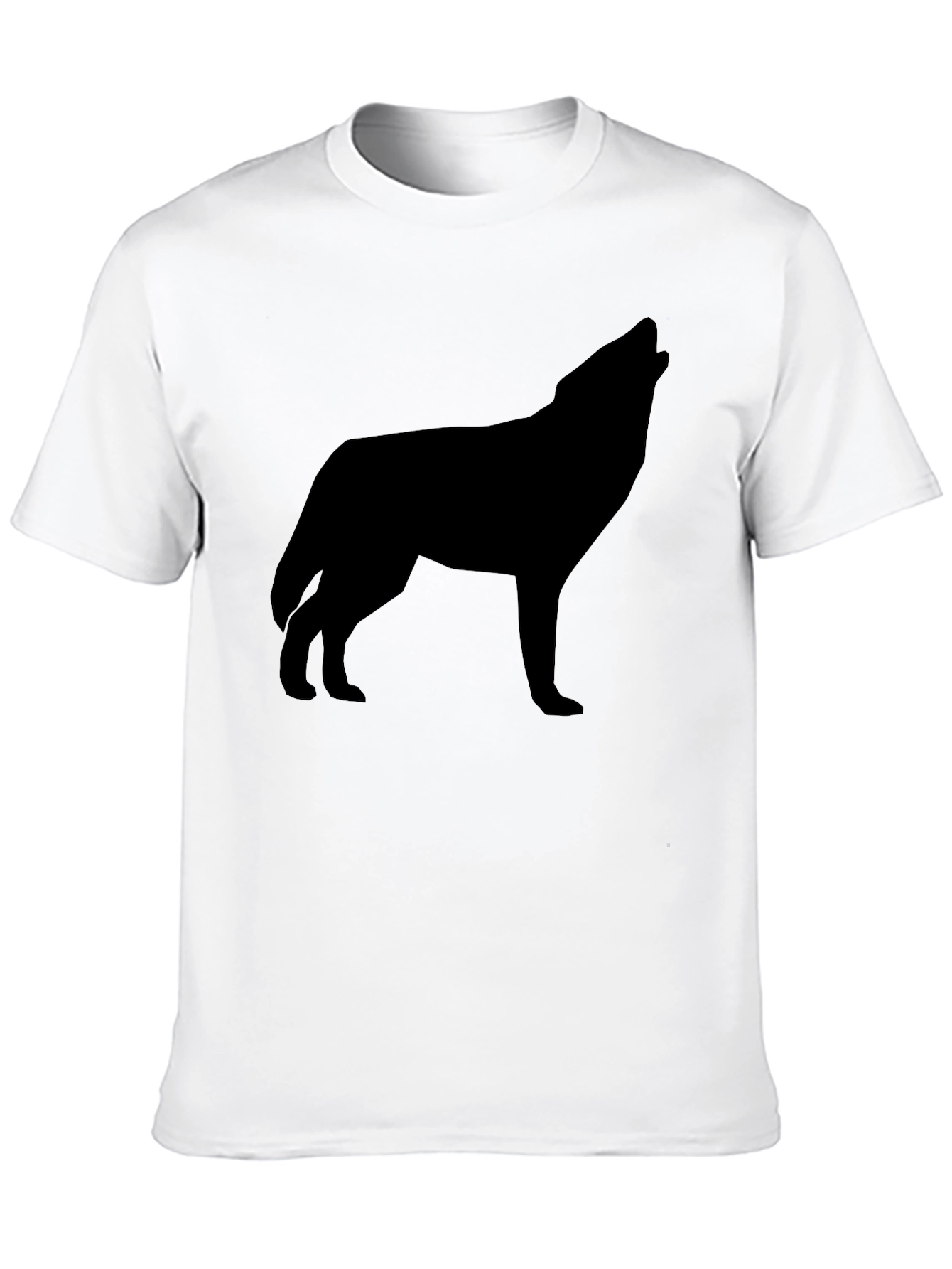 Mens Black Wolf Silhouette Graphic T-Shirt