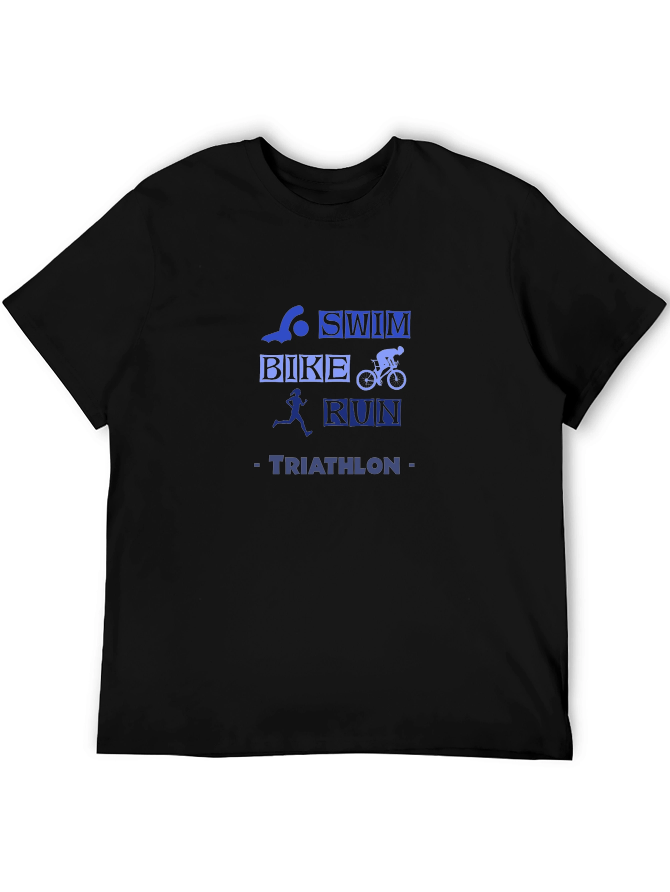Triathlon T-Shirt: Swim Bike Run Black