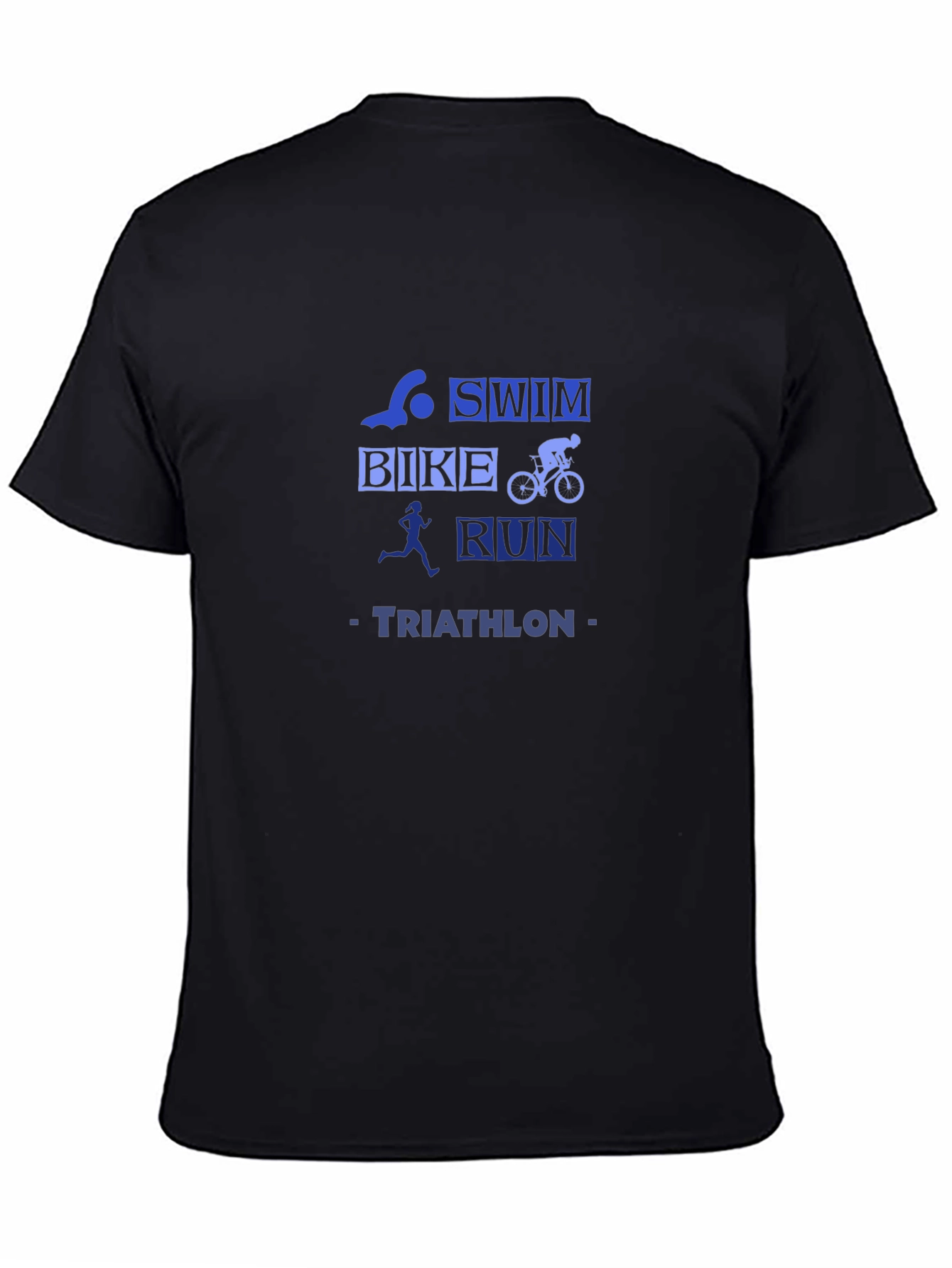 Triathlon T-Shirt: Swim Bike Run Black