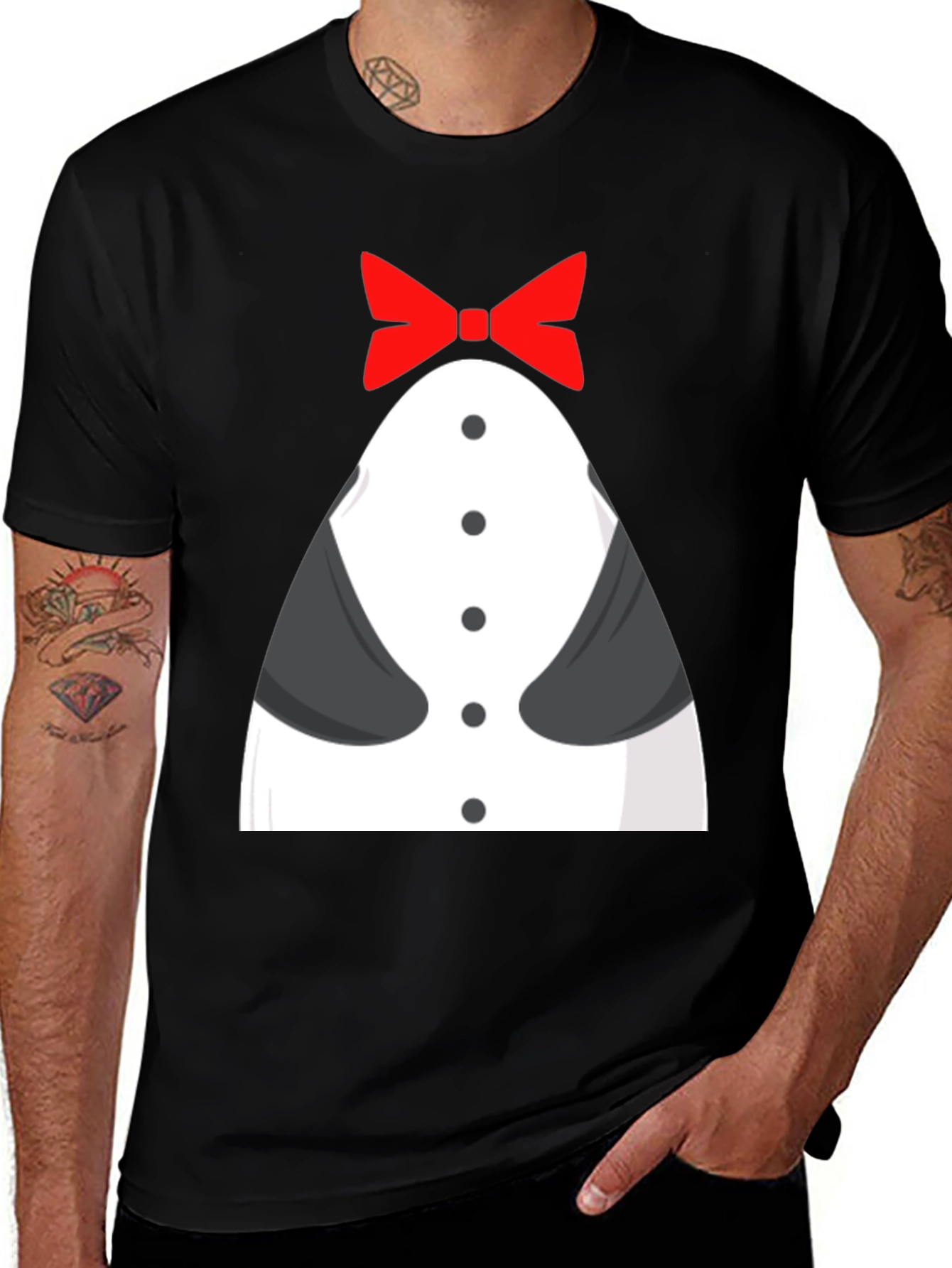 Funny Tuxedo T-Shirt - Bowtie Design Novelty Tee