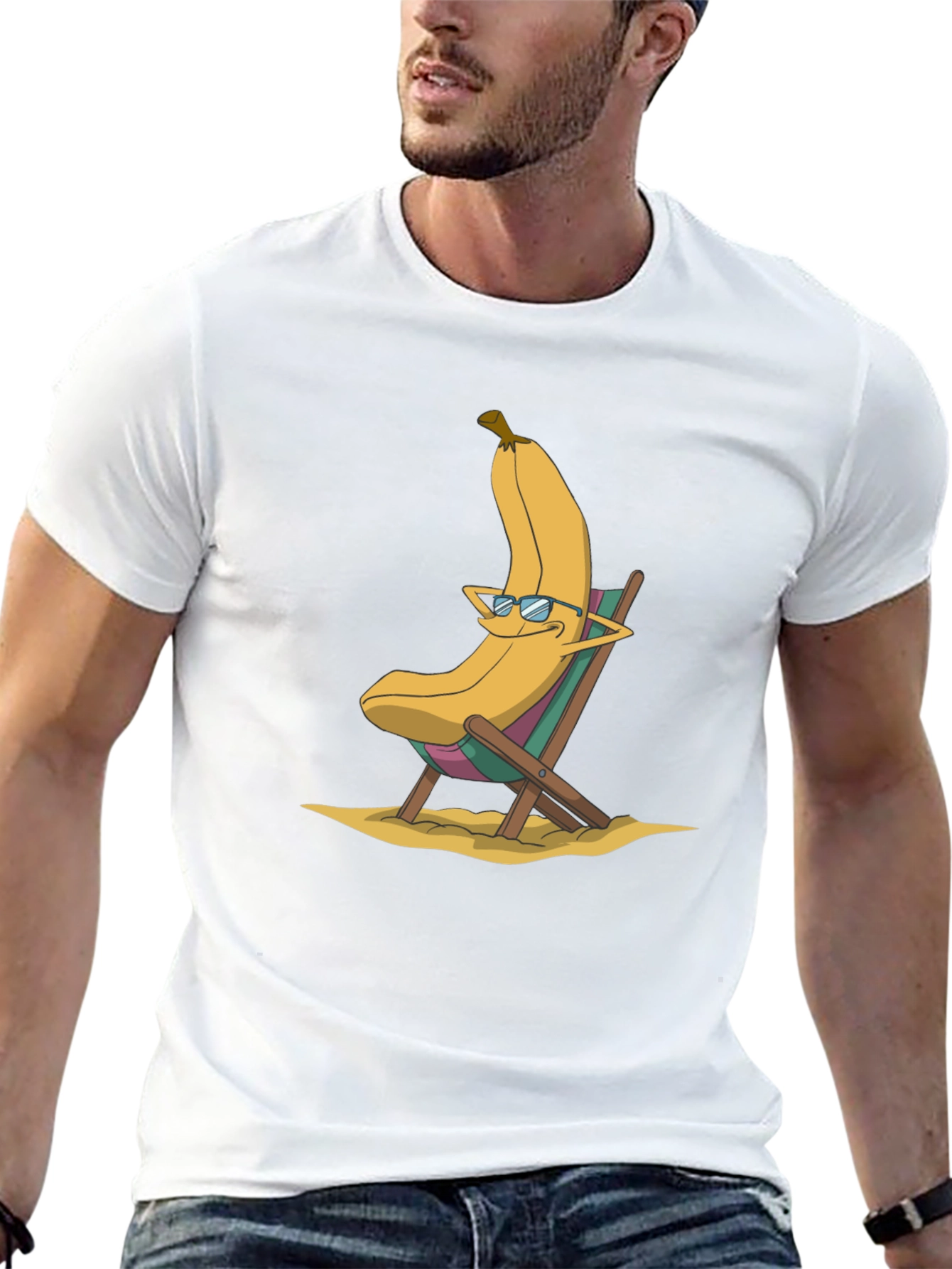 Banana Beach Relaxation T-Shirt - Cool Cartoon Design