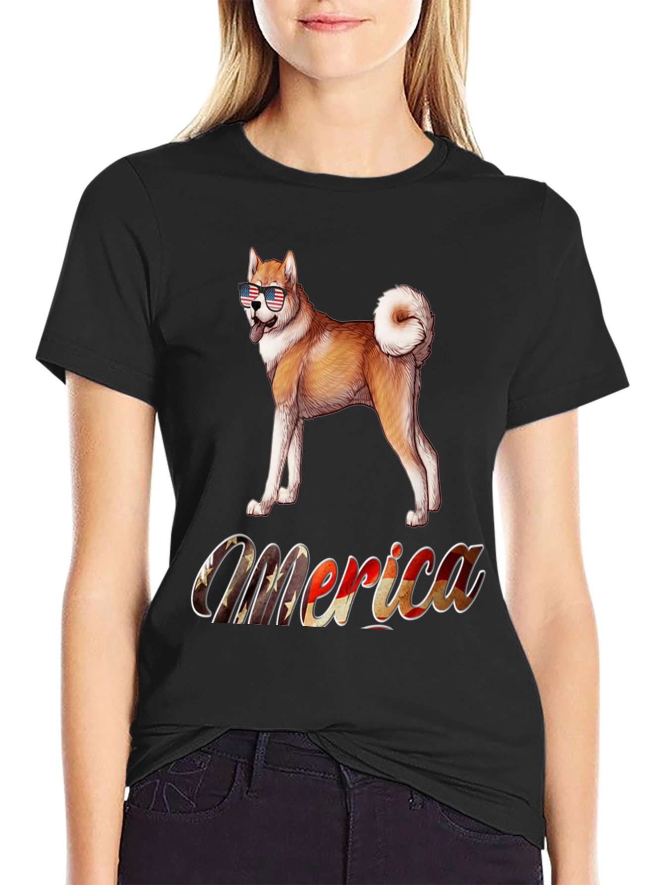 Patriotic Akita Merica T-Shirt