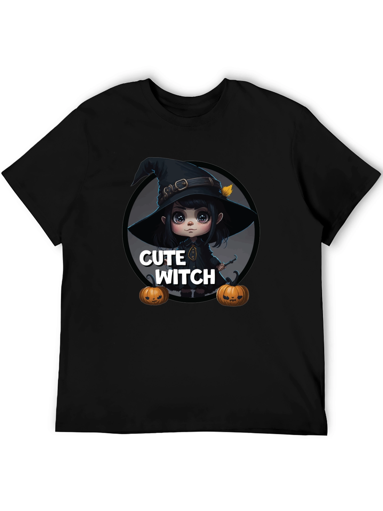 Cute Witch Graphic Tee - Halloween Apparel