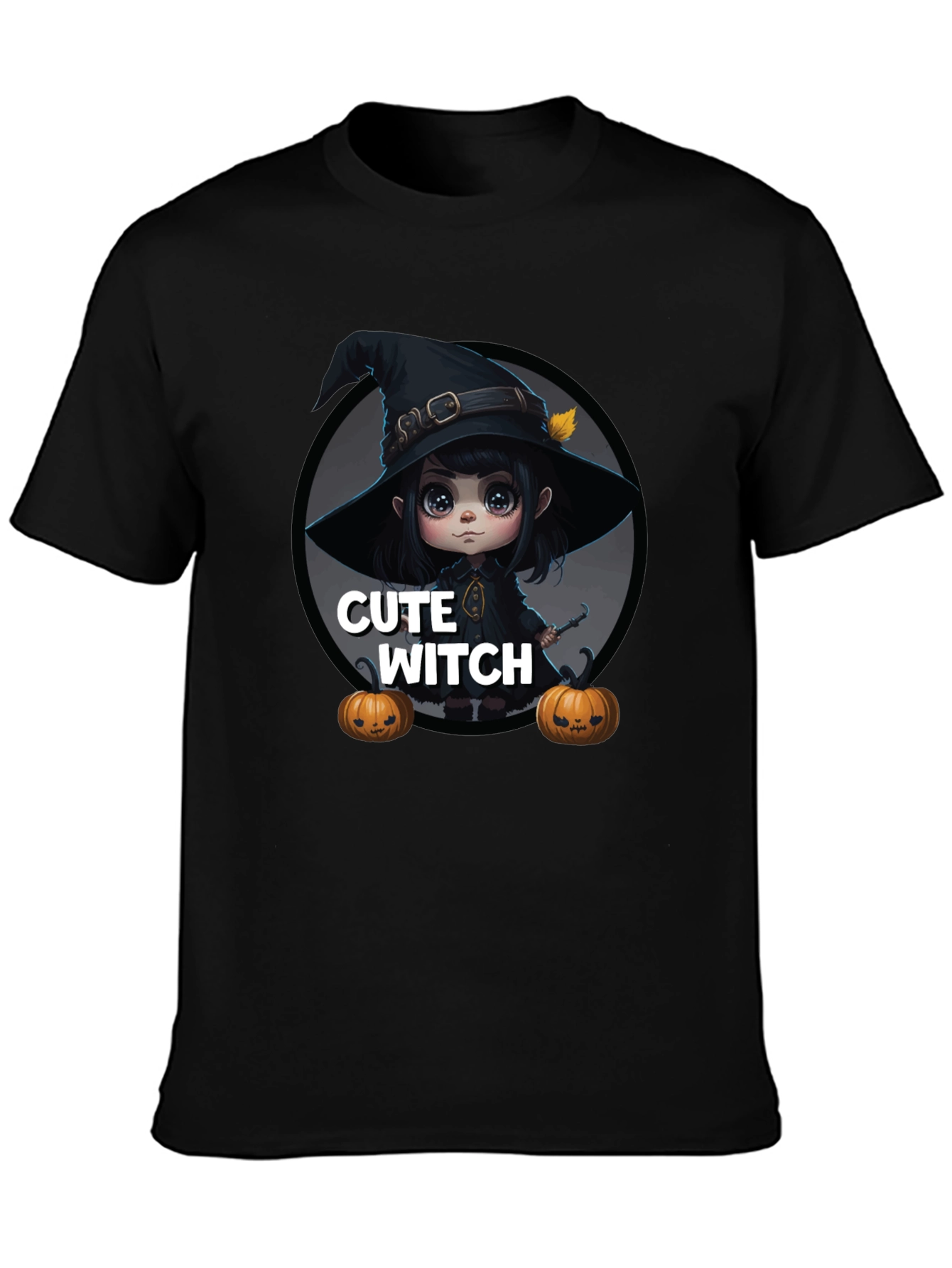 Cute Witch Graphic Tee - Halloween Apparel