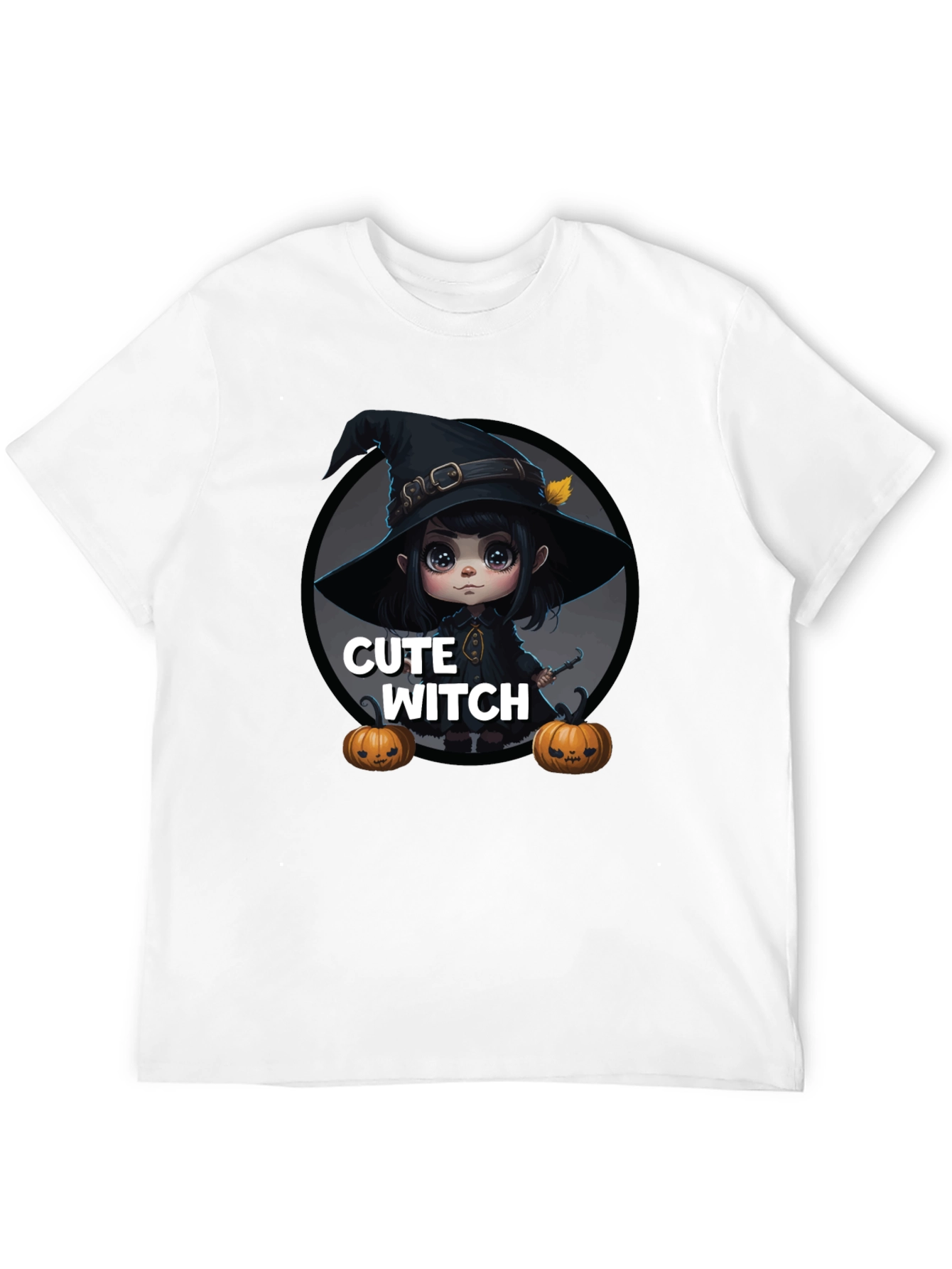 Cute Witch Graphic Tee - Halloween Apparel