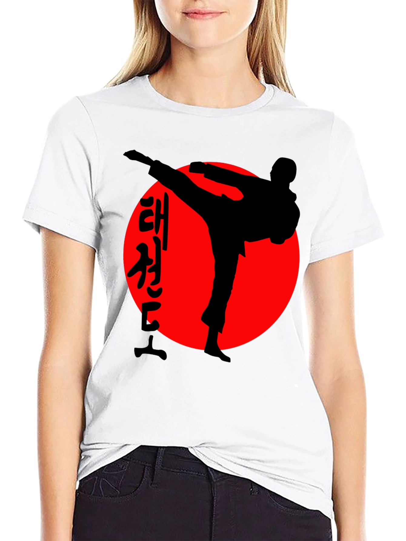 Taekwondo T-Shirt: Martial Arts Silhouette Design
