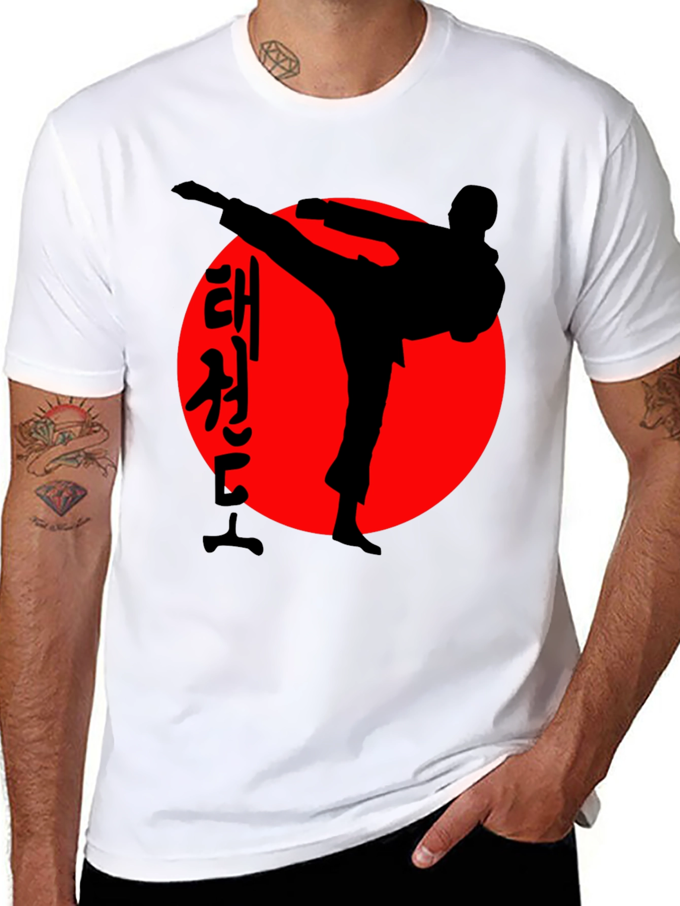 Taekwondo T-Shirt: Martial Arts Silhouette Design