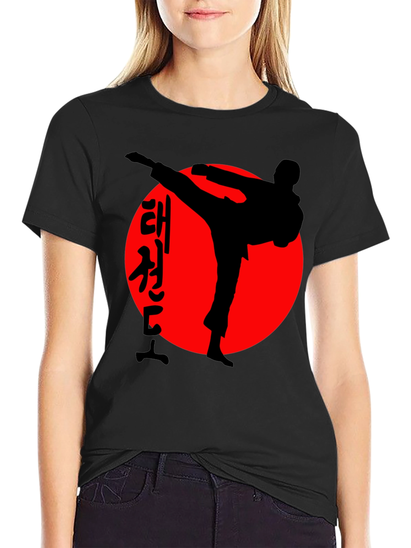 Taekwondo T-Shirt: Martial Arts Silhouette Design