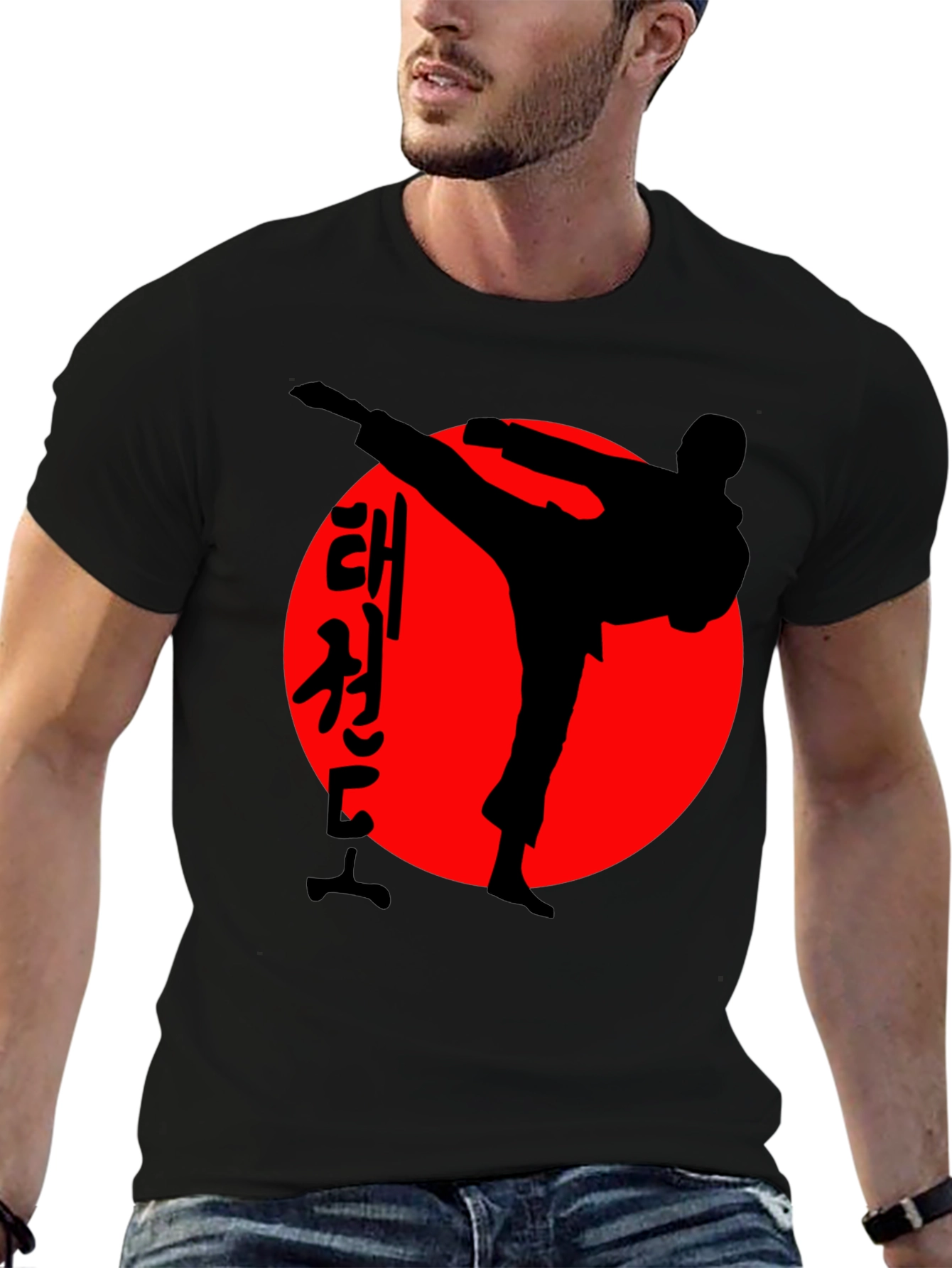 Taekwondo T-Shirt: Martial Arts Silhouette Design