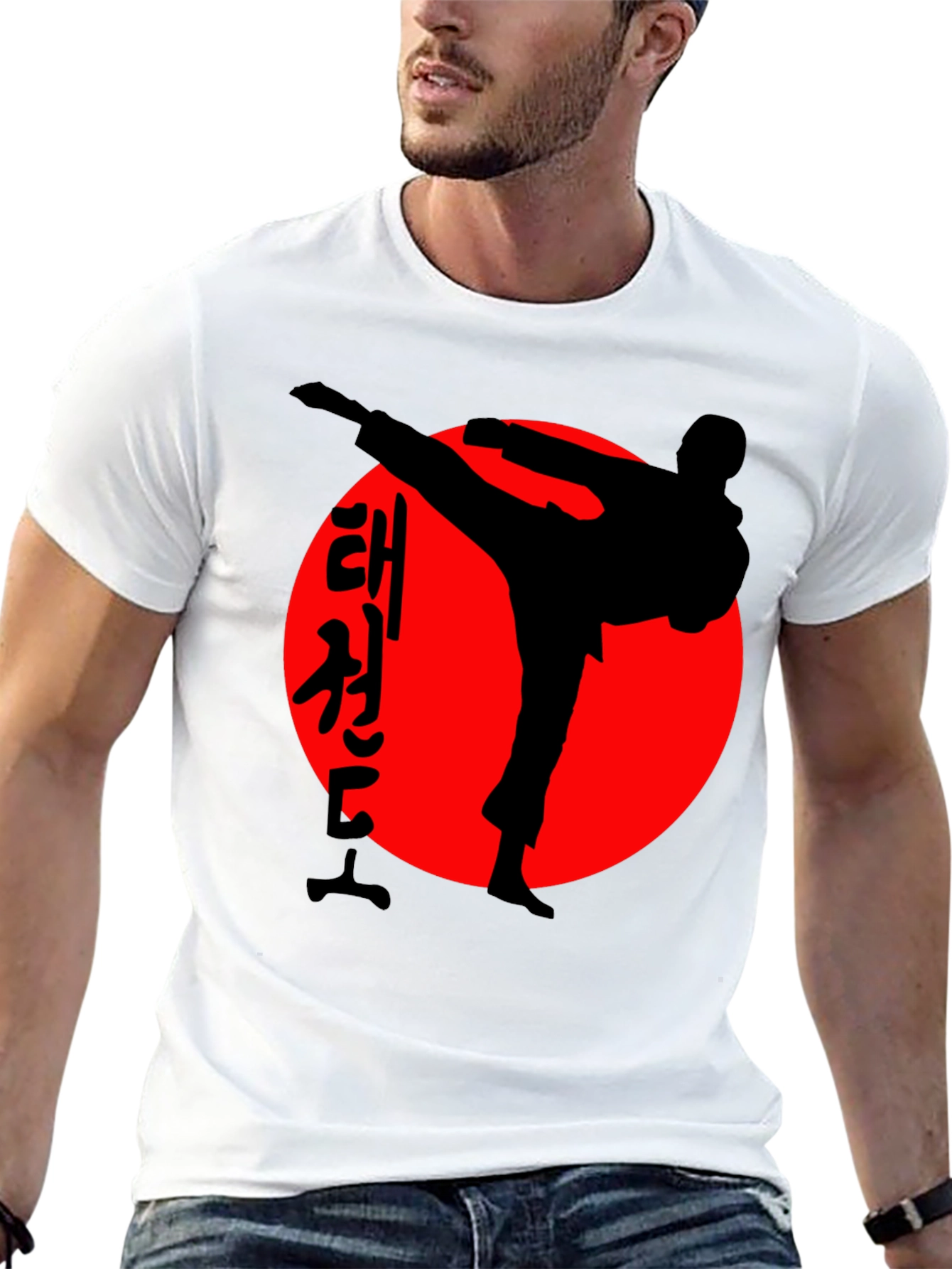 Taekwondo T-Shirt: Martial Arts Silhouette Design