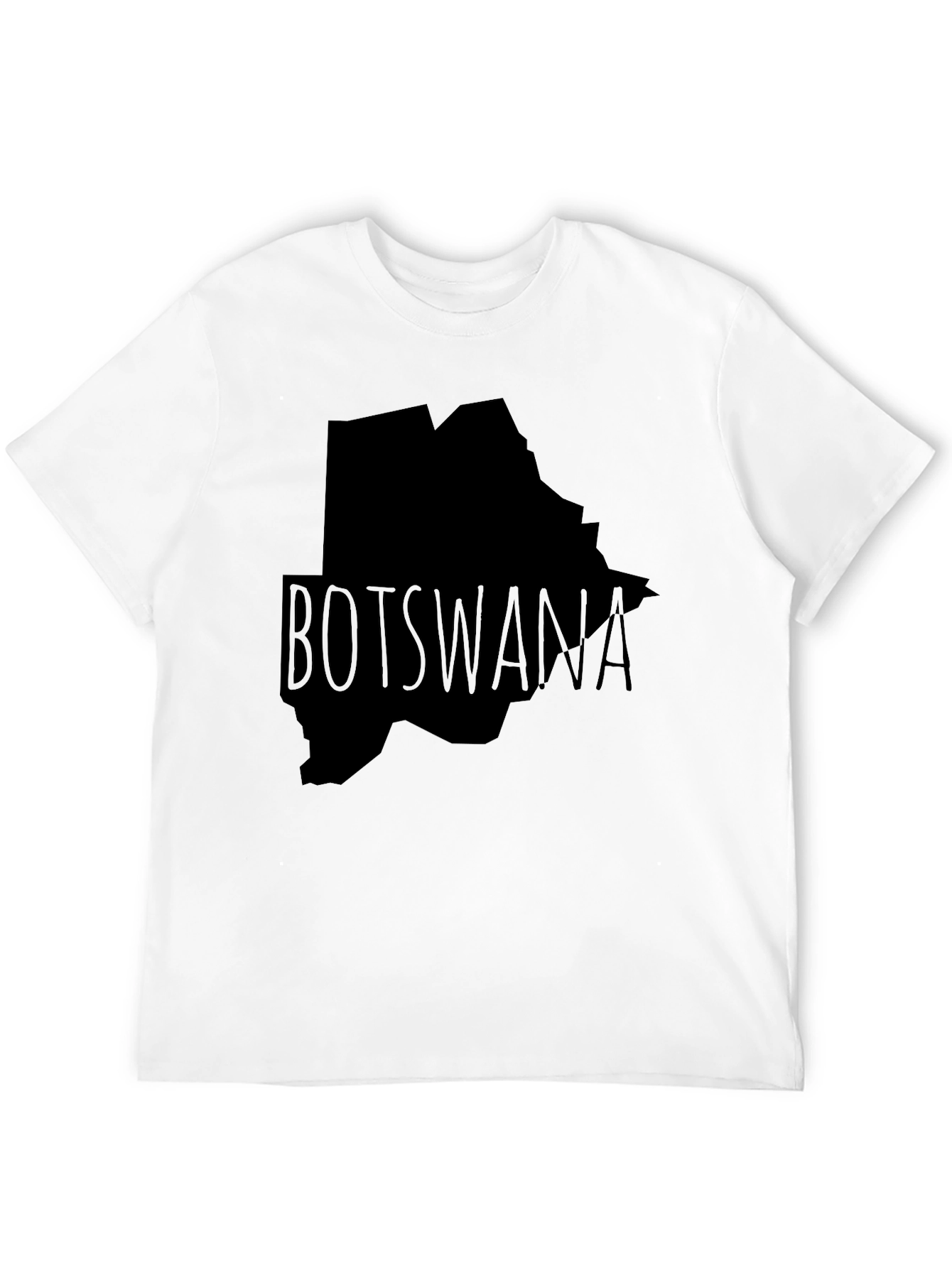 Botswana Map Graphic T-Shirt - Black