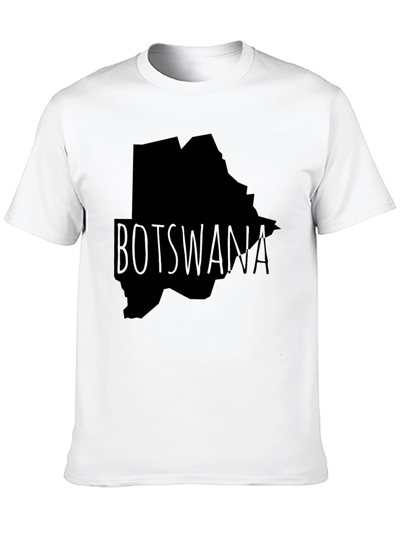 Botswana Map Graphic T-Shirt - Black